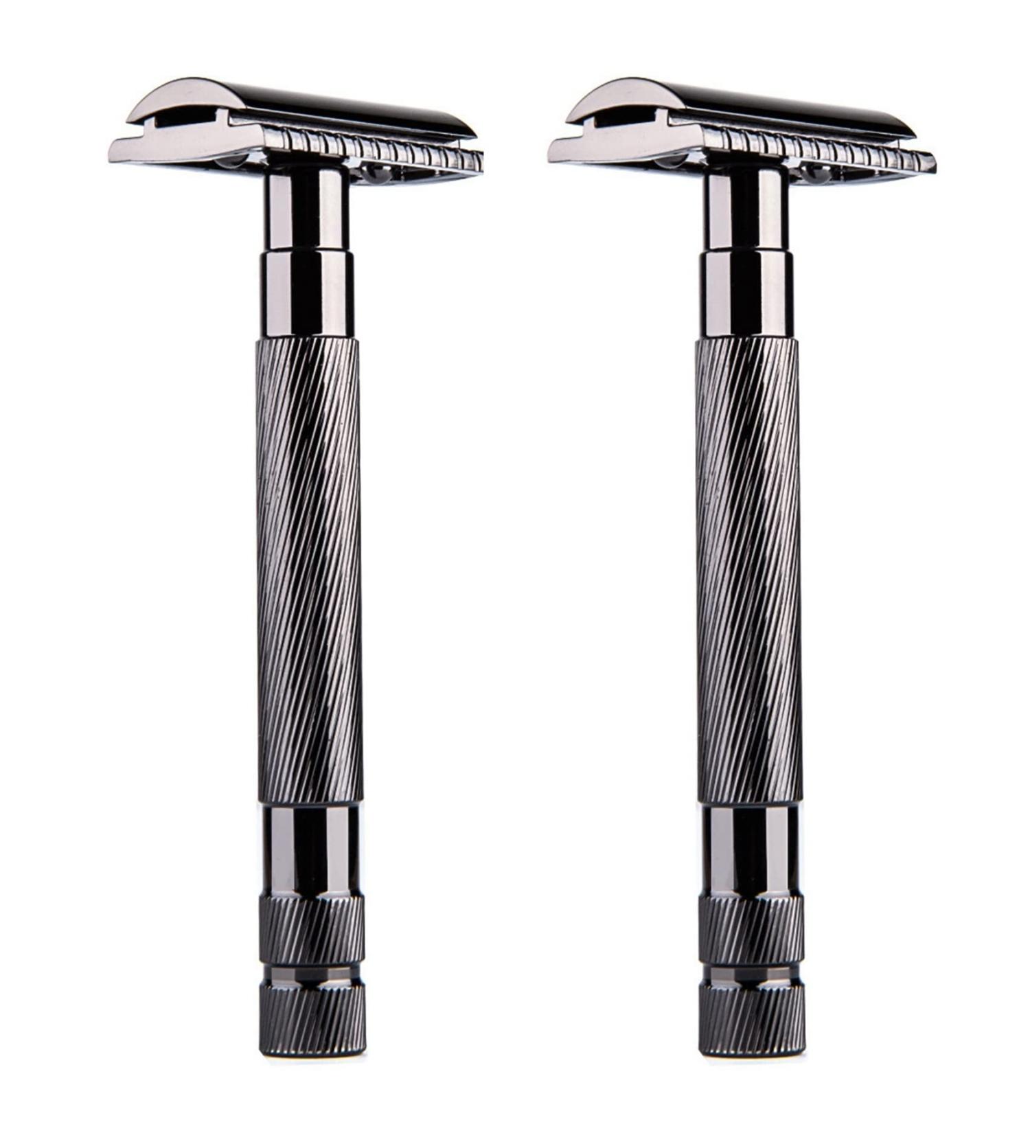 Baigio 2x Safety Razor for Men - Double Cutting Edge Barber Shaving Knife & Blades - Buy Online on GoSupps.com