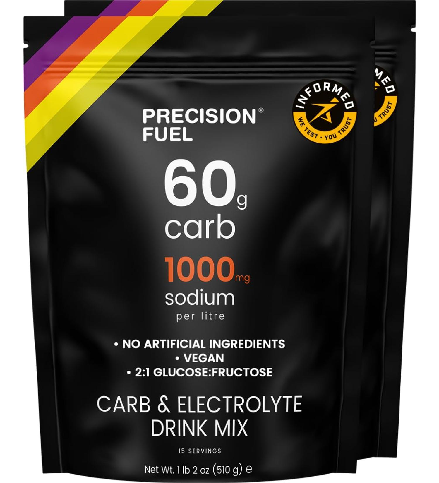 Buy Precision Fuel PF 60 Carb & Electrolyte Drink Mix Powder - Vegan Hydration & Energy for Endurance - Mild Citrus Flavor 2-Pack 60g Carb 1000mg Sodium - International Shipping Available - Buy Online on GoSupps.com