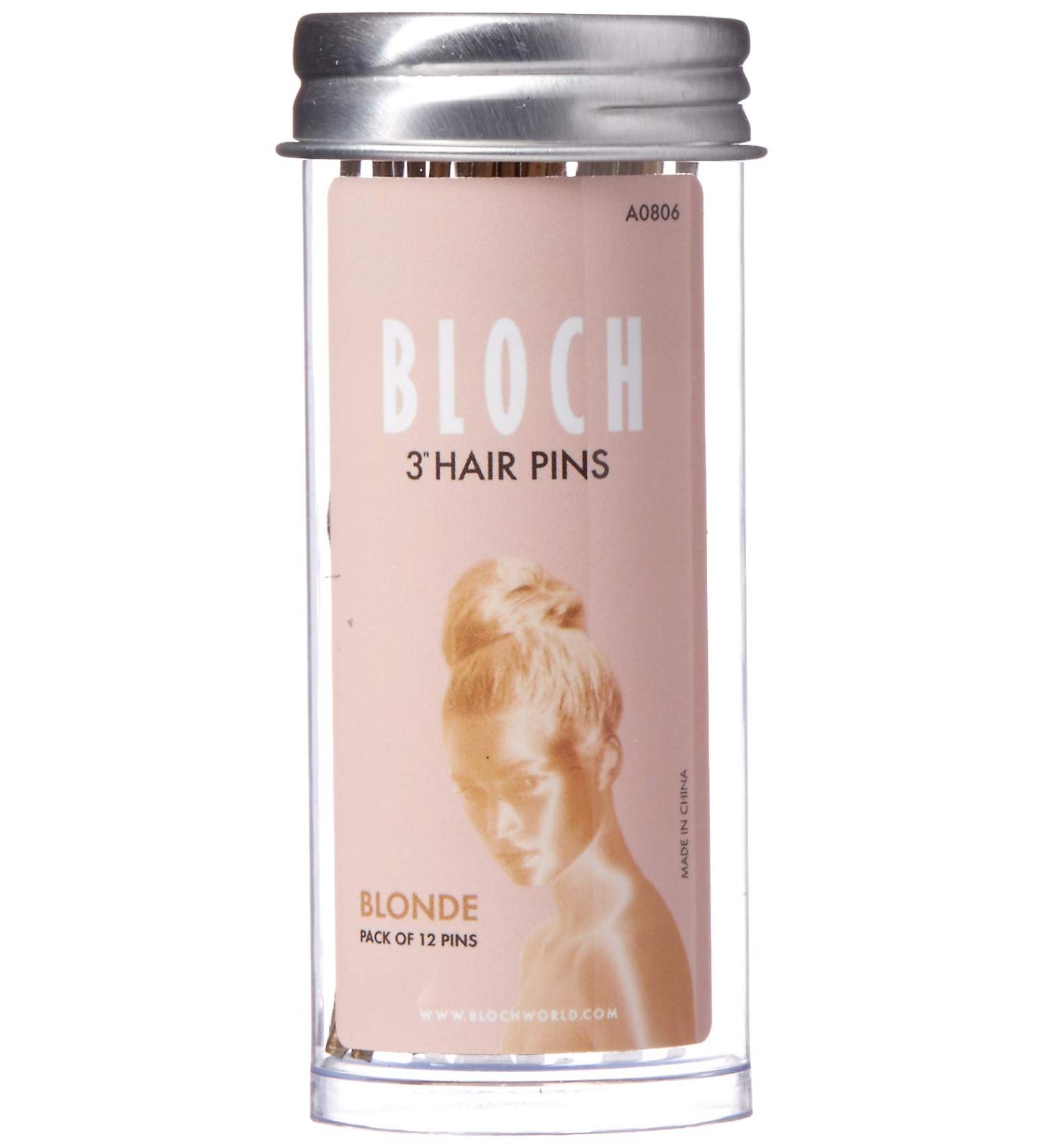 Bloch Hair Pins - 3 - 12 Pack Blonde 12 Count (Pack of 1)