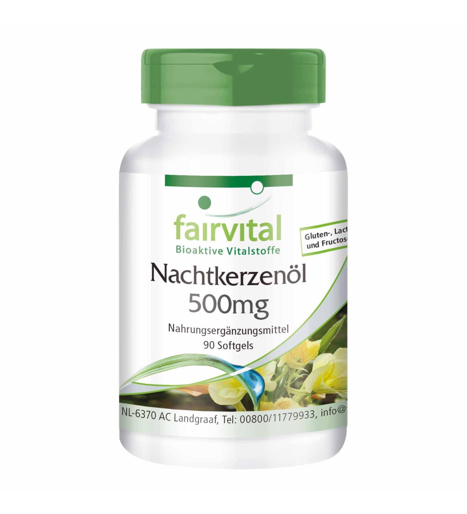 Fairvital | Evening primrose oil 500mg - 45 days - Highly dosed - 90 capsules - rich in GLA - Buy Online on GoSupps.com