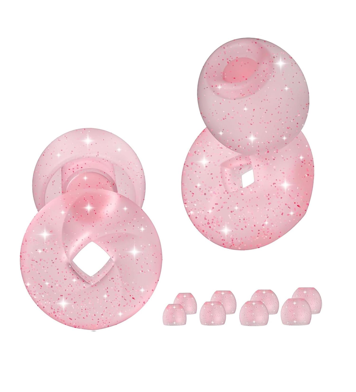 DanArt Noise Reduction Earplugs Silicone 4 Sizes Comfortable Fit Easy to Use (Rose Pink)