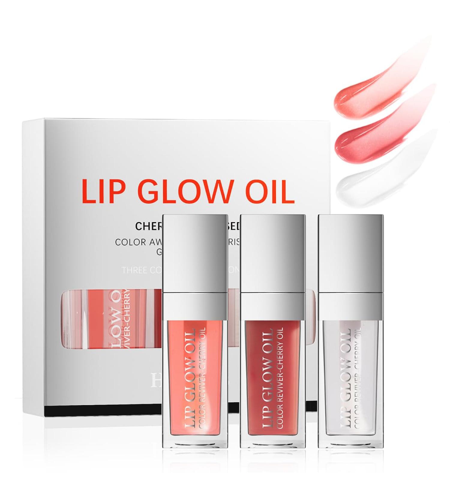 Buy Hydrating Lip Glow Oil - Plumping Tinted Lip Gloss | Long Lasting Moisturizing Lip Care (Set B) - 3 Colors Available | Ideal for International Shipping - Buy Online on GoSupps.com