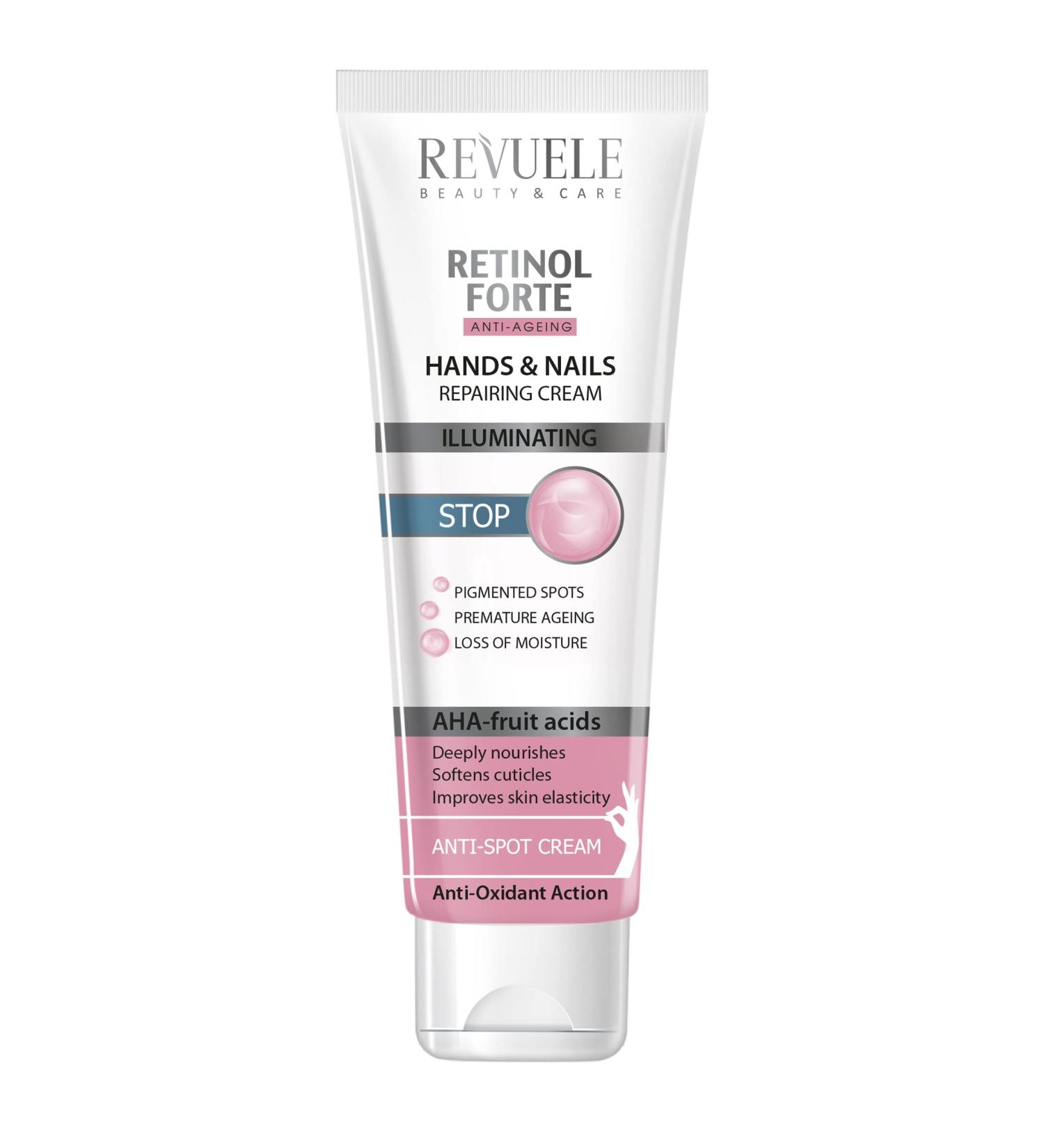 Revuele Retinol Forte Hands & Nails Repair Cream - Anti-Aging Moisturizer for Soft Strong Nails | International Shipping Available - Buy Online on GoSupps.com