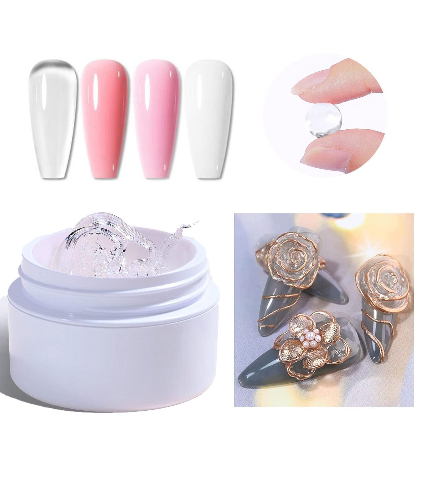 YEPYEPGO Solid Sculpture Builder Gel for Nail Art 15g - Clear Eco-Friendly Non-Sticky Gel for Nail Extension & 3D Designs - Buy Online on GoSupps.com