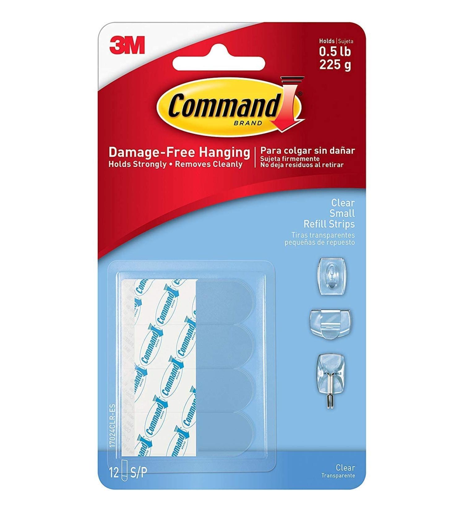 Command Metal Small Refill Strips R69D  24 Strips  Clear