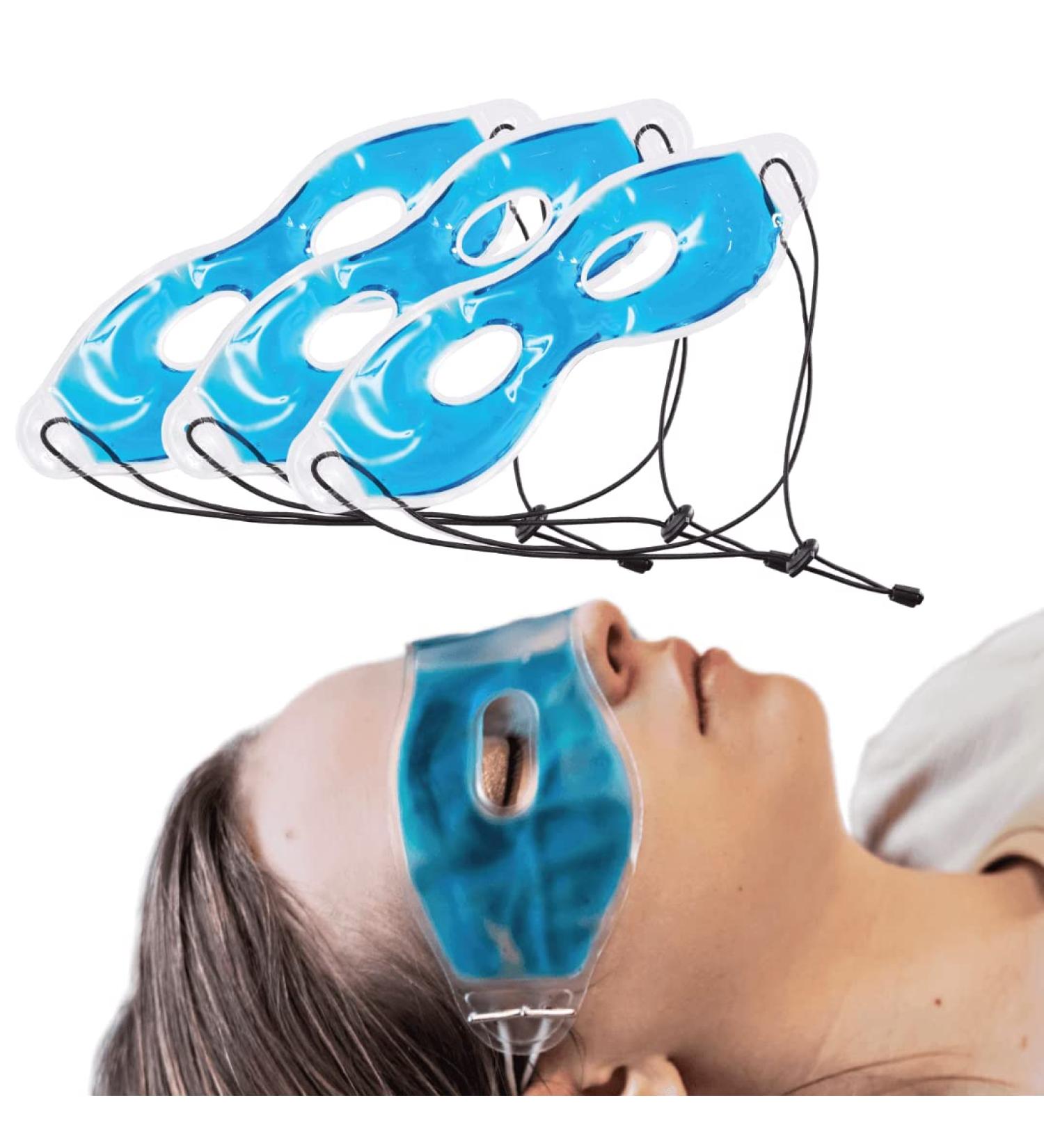 IEA Medical Eye Mask Cooling - 3 Reusable Masks for Headaches Migraines & Swollen Eyes | Hot & Cold Therapy | Anti-Dark Circles Solution - Buy Online on GoSupps.com