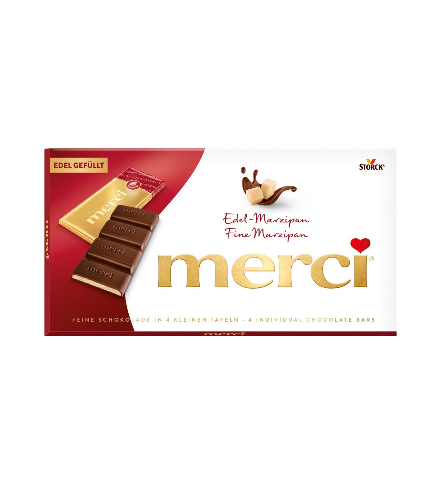 Merci Panel Chocolate with Noble Marzipan - 112g Finest Zartic Chocolate Tablets | Premium International Shipping - Buy Online on GoSupps.com