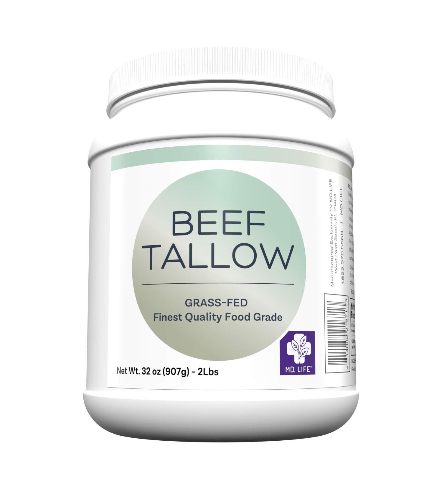 MD. Life Grass-Fed Beef Tallow - Cooking Oil Replacement - 1 Gallon (4 Pack) - Keto Friendly - Ideal for Cooking, Candles & Soaps - Buy Online on GoSupps.com