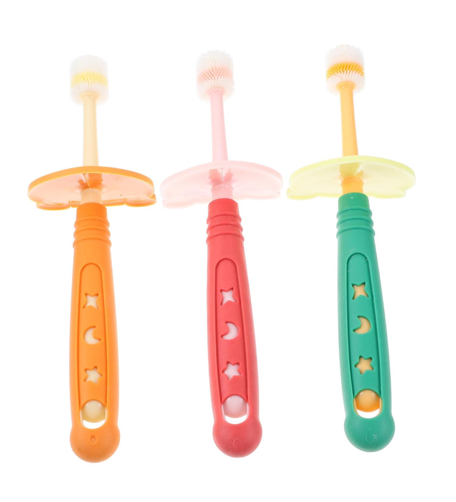 Combined Toothbrush Set for Babies | Silicone Cleaning Brush | Rotatable Nano Material Oral Care for Toddler Teeth - Buy Online on GoSupps.com