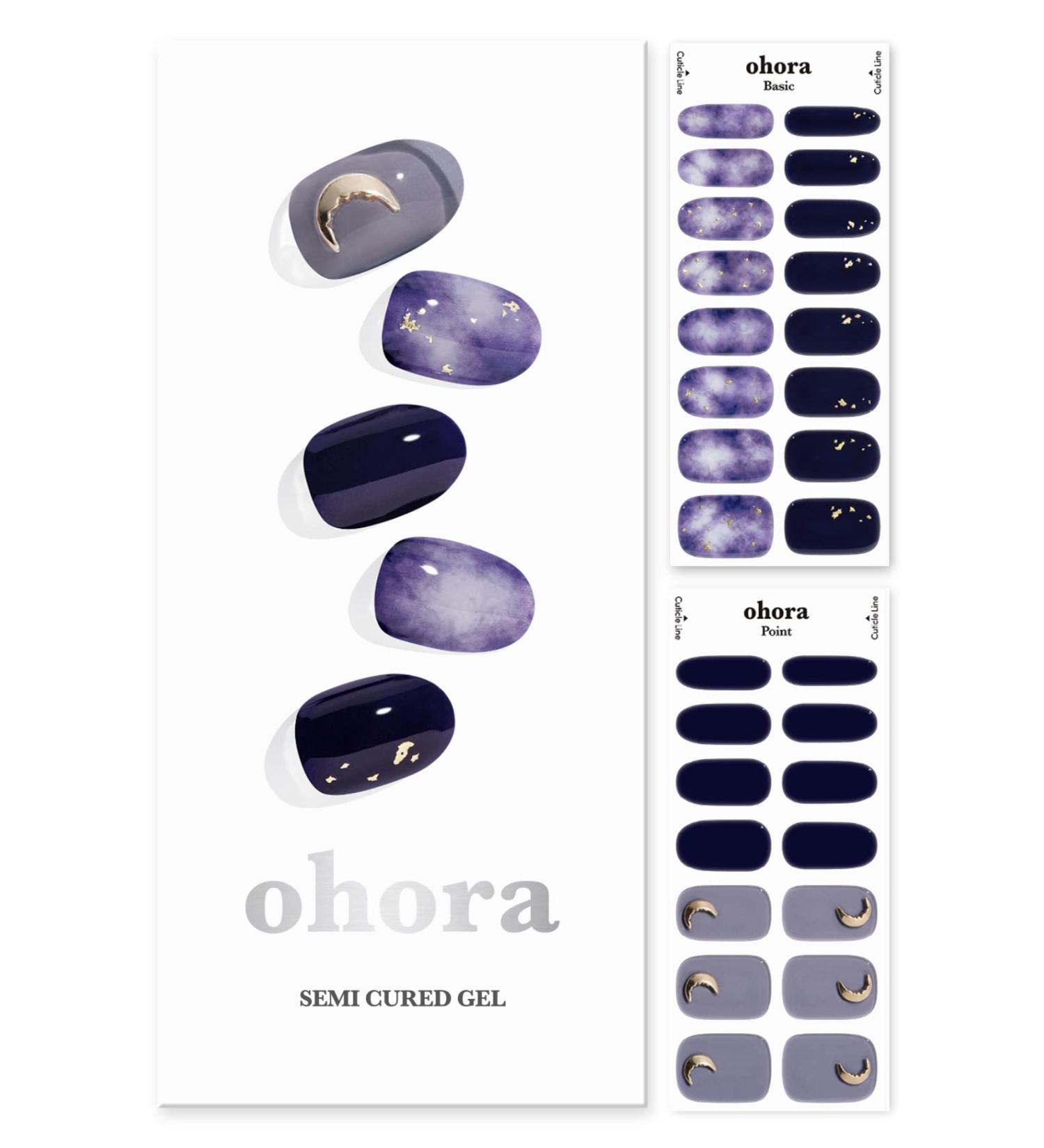 ohora Semi Cured Gel Nail Strips (N Lunar Eclipse) Salon-Quality Long Lasting & Easy to Apply - Purple - Buy Online on GoSupps.com