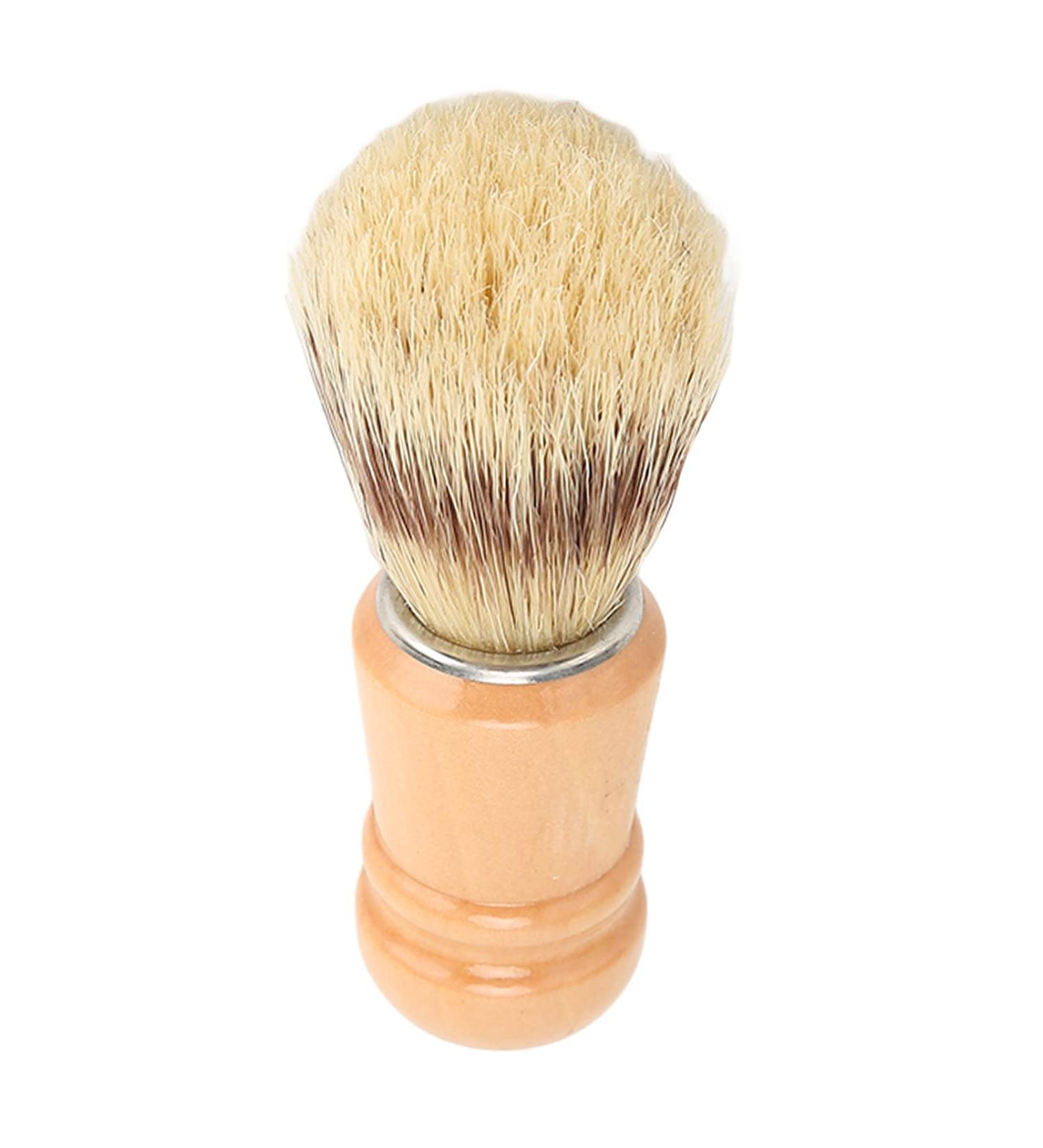 Premium Wooden Beard Shaving Brush - Handheld Lathering & Residue Removal for Travel - Buy Online on GoSupps.com