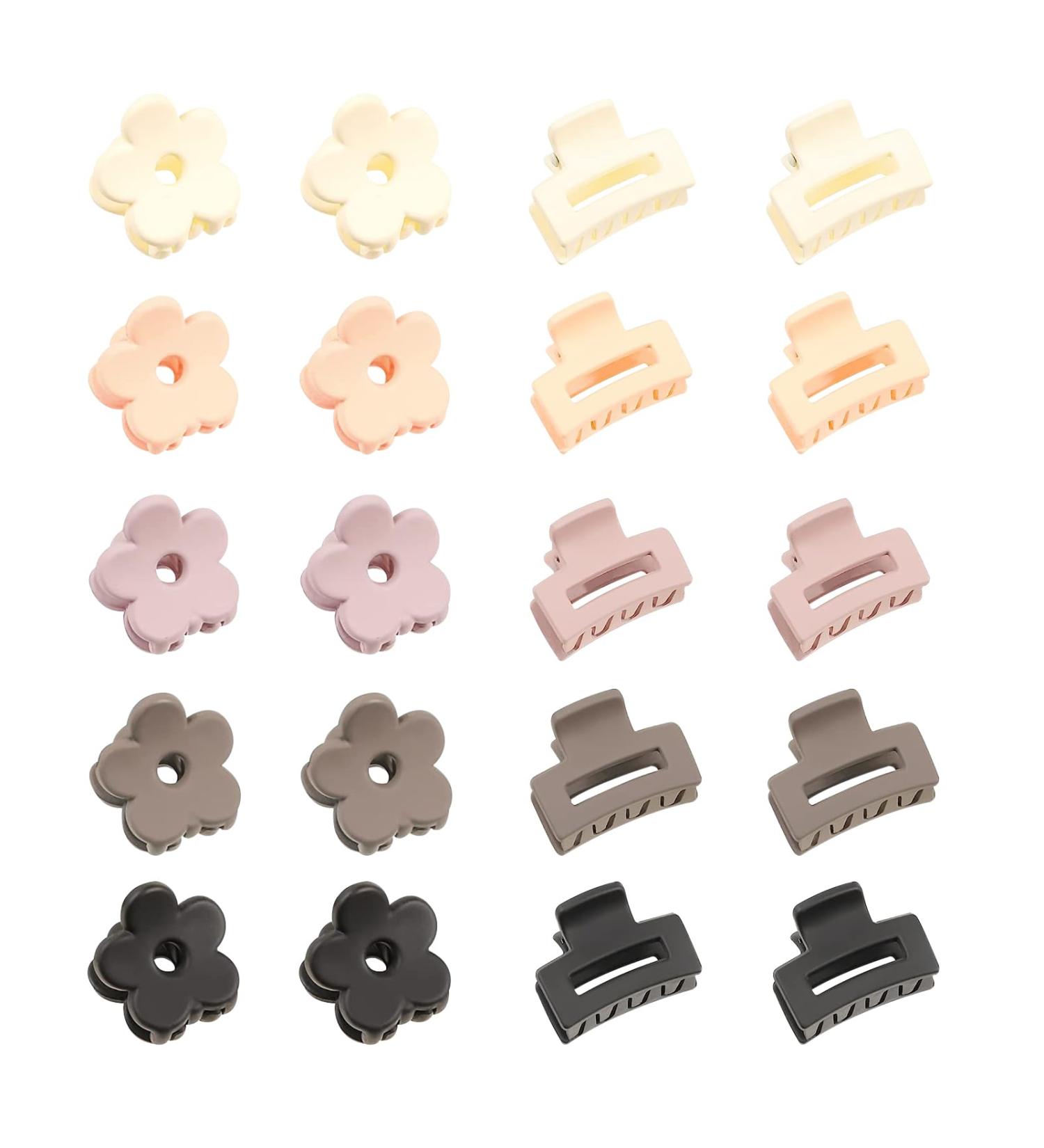 Yovell Small Hair Clips 20 PCS Mini Claw Clips for Girls Women Non slip Cute Hair Claws (Flower & Square) - Buy Online on GoSupps.com