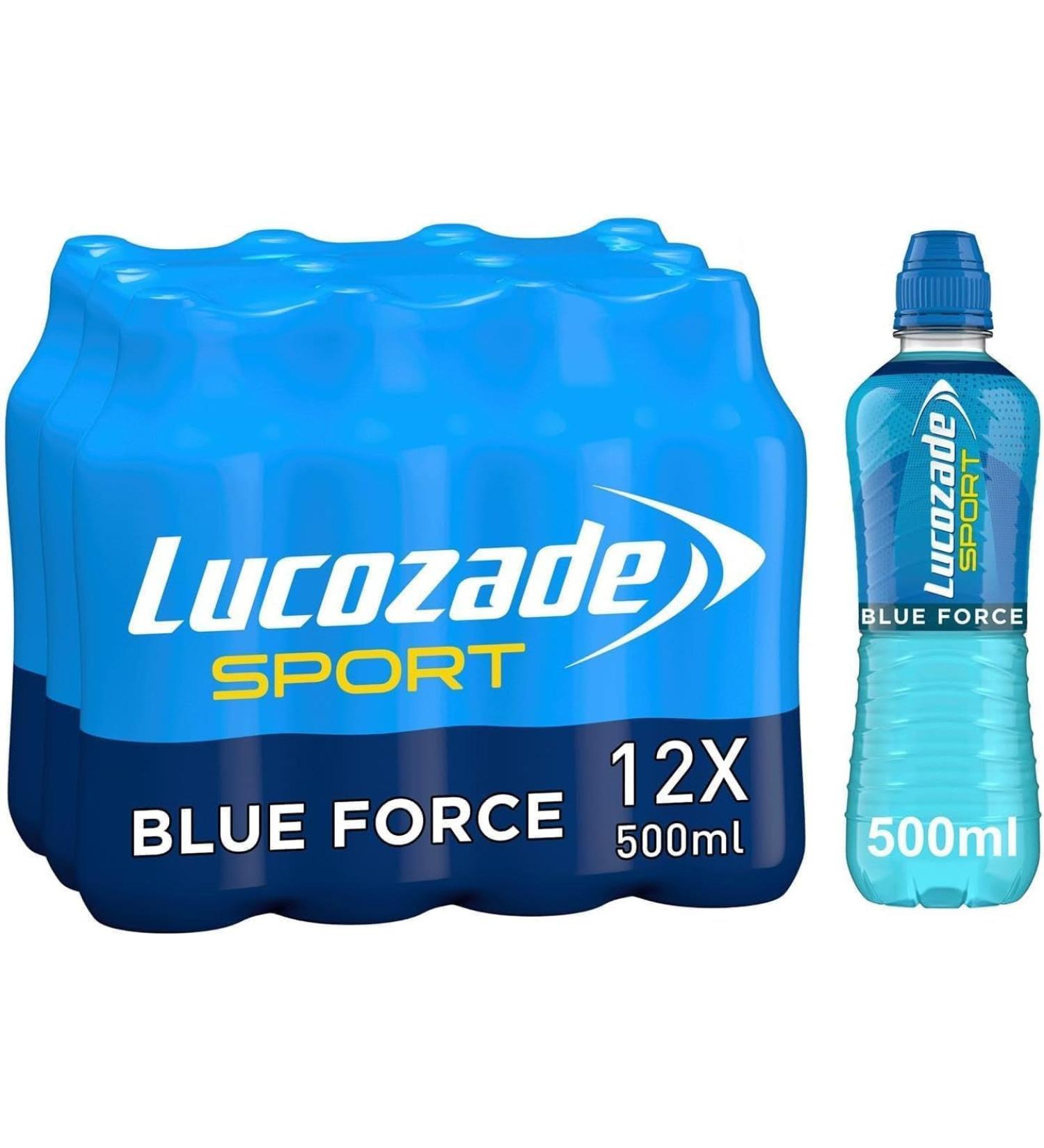 New Blue Lucozade Blucozade (12 x 500ml Sports Blue Force) Sports Blue Force 12 x 500ml - Buy Online on GoSupps.com