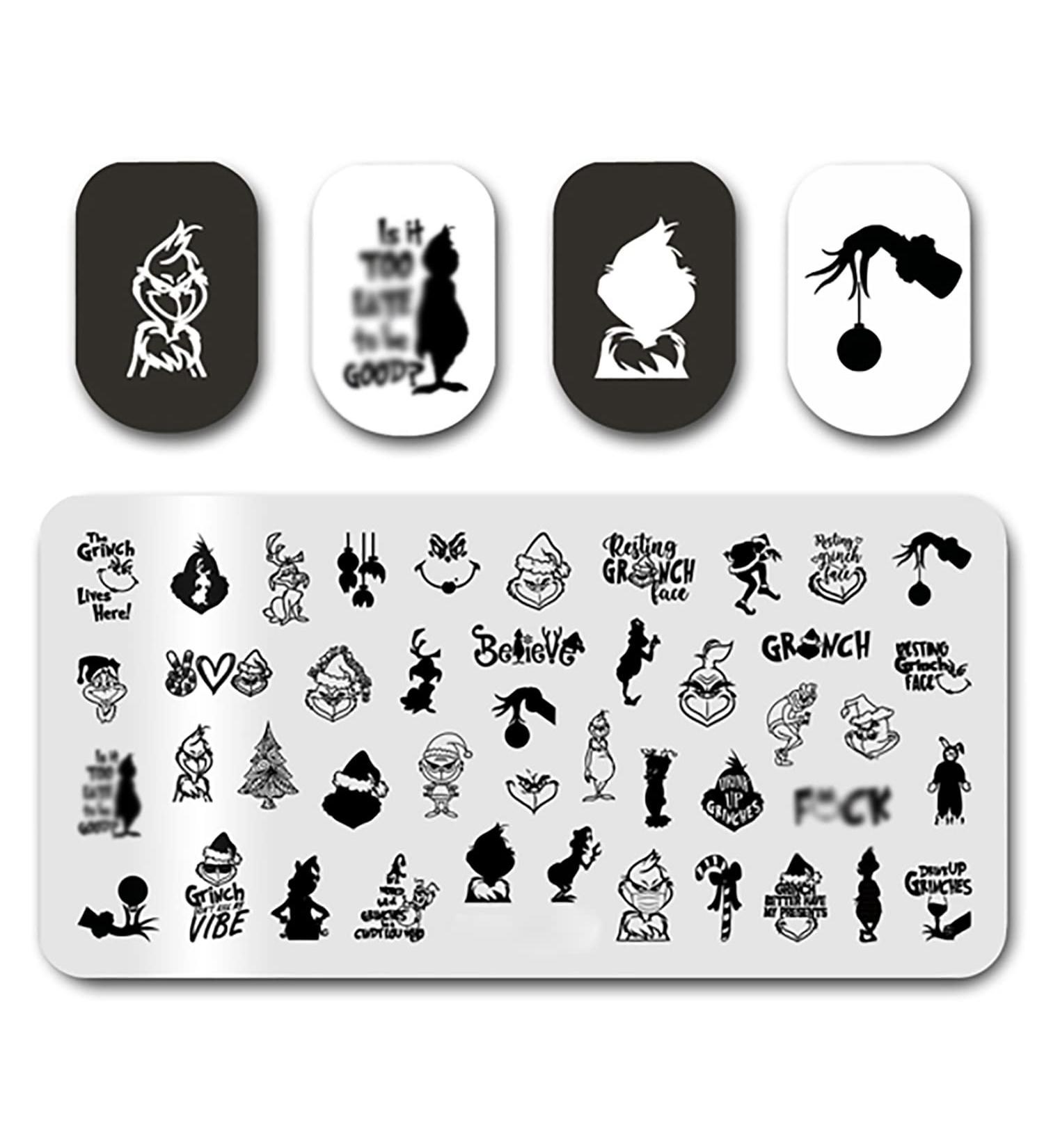 Christmas Nail Stamping Plates | Monster Nails Stamping Kit for Holiday DIY | Winter Xmas Nail Stamper for Women & Girls - Buy Online on GoSupps.com