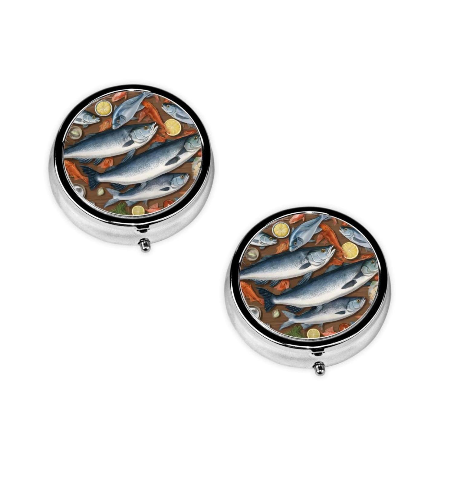 Versatile Round Pill Box - 3 Compartment Mini Organizer for Travel Vitamins & Fishing Bait | Portable Decorative Purse Case - Buy Online on GoSupps.com