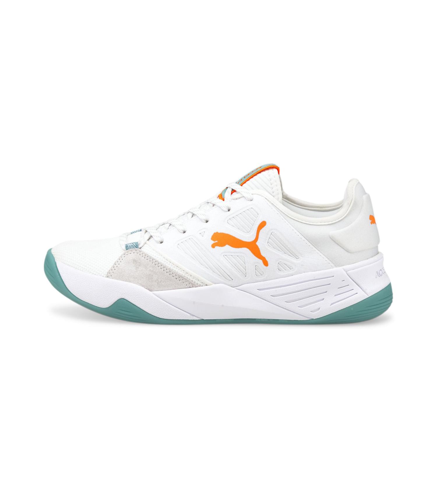 PUMA Unisex Accelerate Turbo Nitro W+ Indoor Trainers - 41 EU | Puma White Neon Citrus Nimbus Cloud Porcelain - International Shipping Available - Buy Online on GoSupps.com