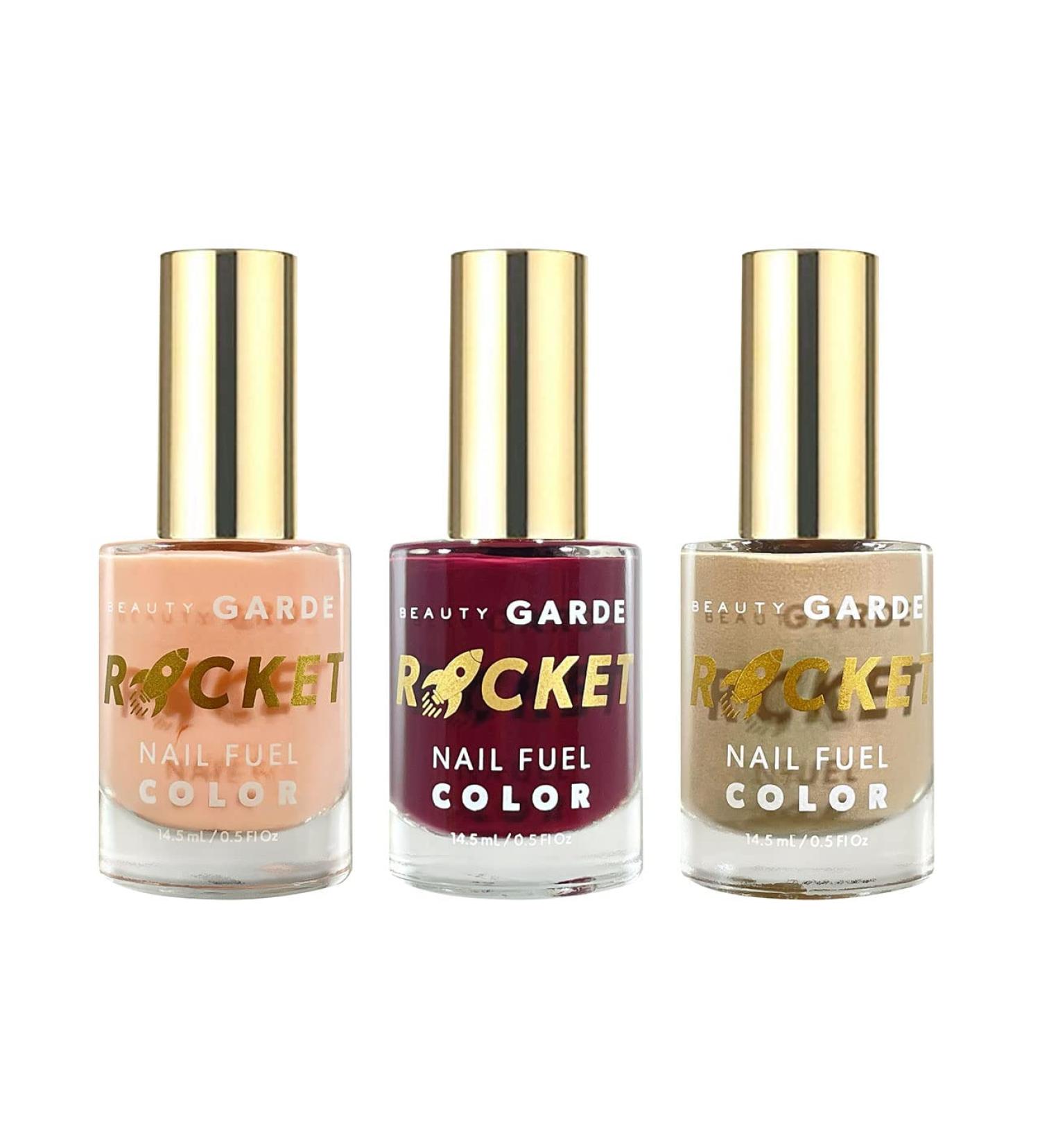 BeautyGARDE Rocket Nail Fuel Polish 3-Pack - Strengthener & Growth Treatment - Introvert, Socialite, Gender Neutral Colors - 7-Free Nonie Cr me - 1.5 oz - Buy Online on GoSupps.com