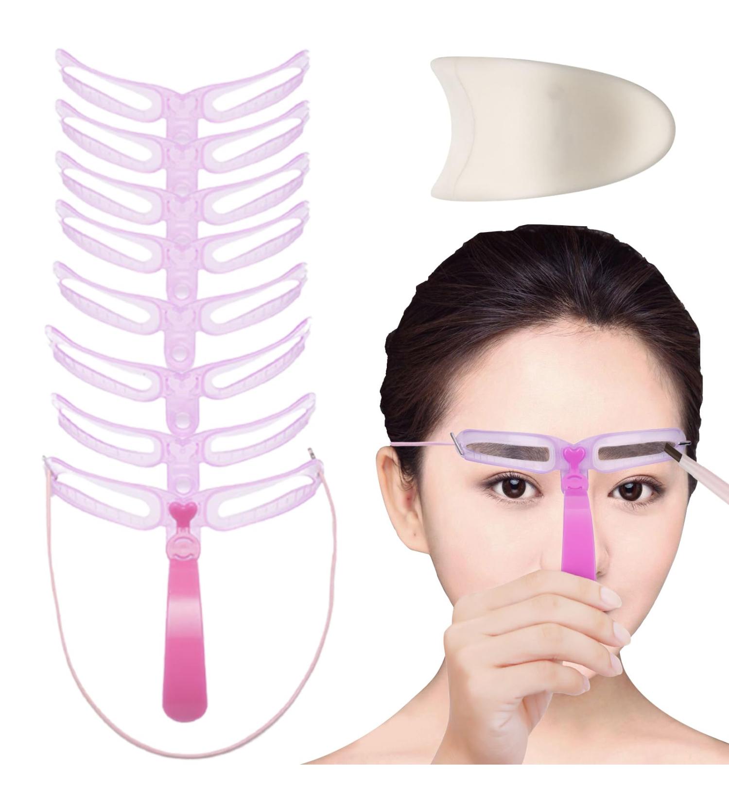 8 Types Eyebrow Stencil Kit for Beginners - Reusable Eyebrow Templates with Handle Perfect Makeup Tool for Women & Girls - Buy Online on GoSupps.com