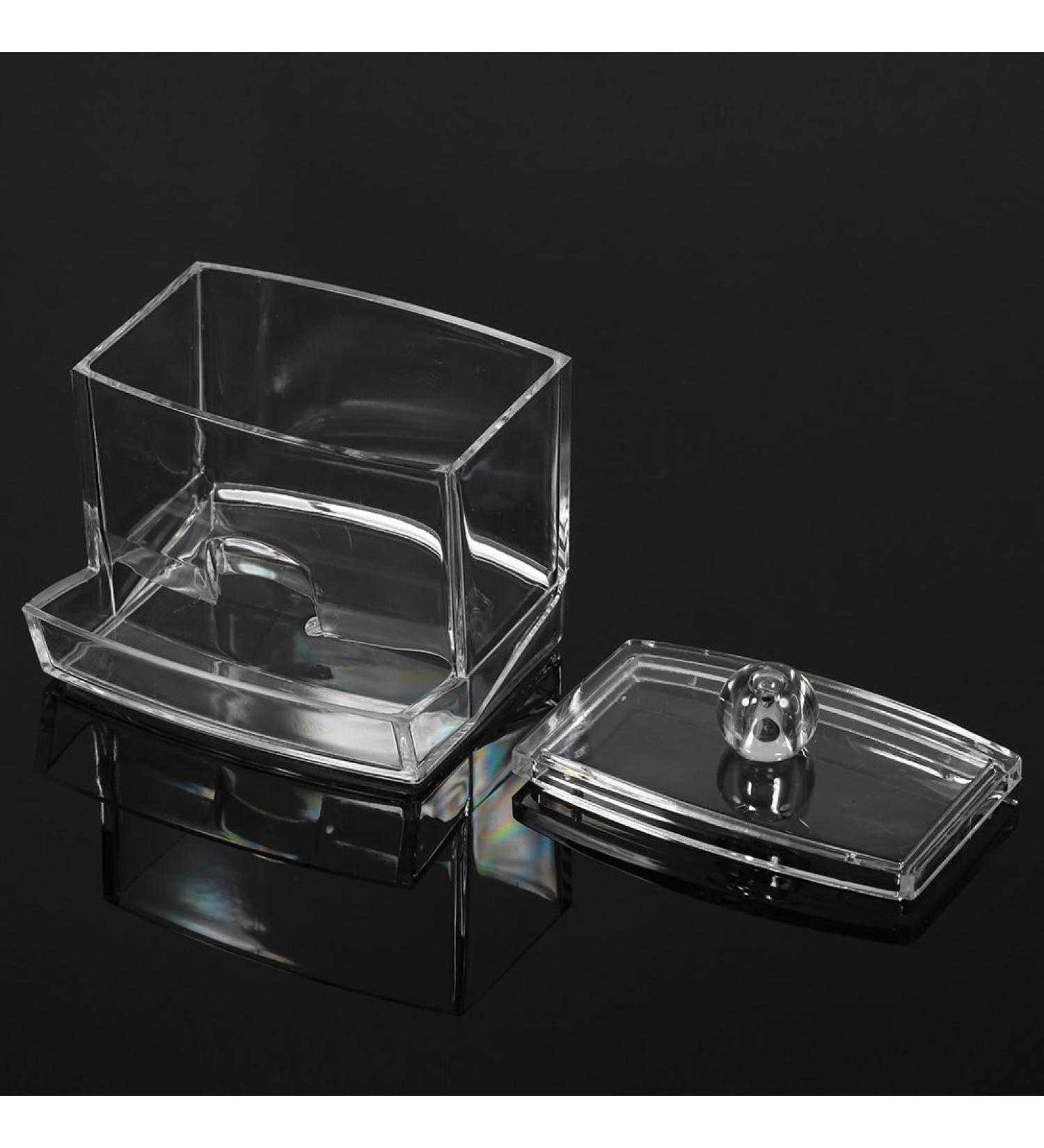 AMONIDA Swab Box - Stylish Cosmetic Swab Holder for Cotton Balls Toothpicks & Makeup Pads | Premium Bathroom Accessories - Buy Online on GoSupps.com