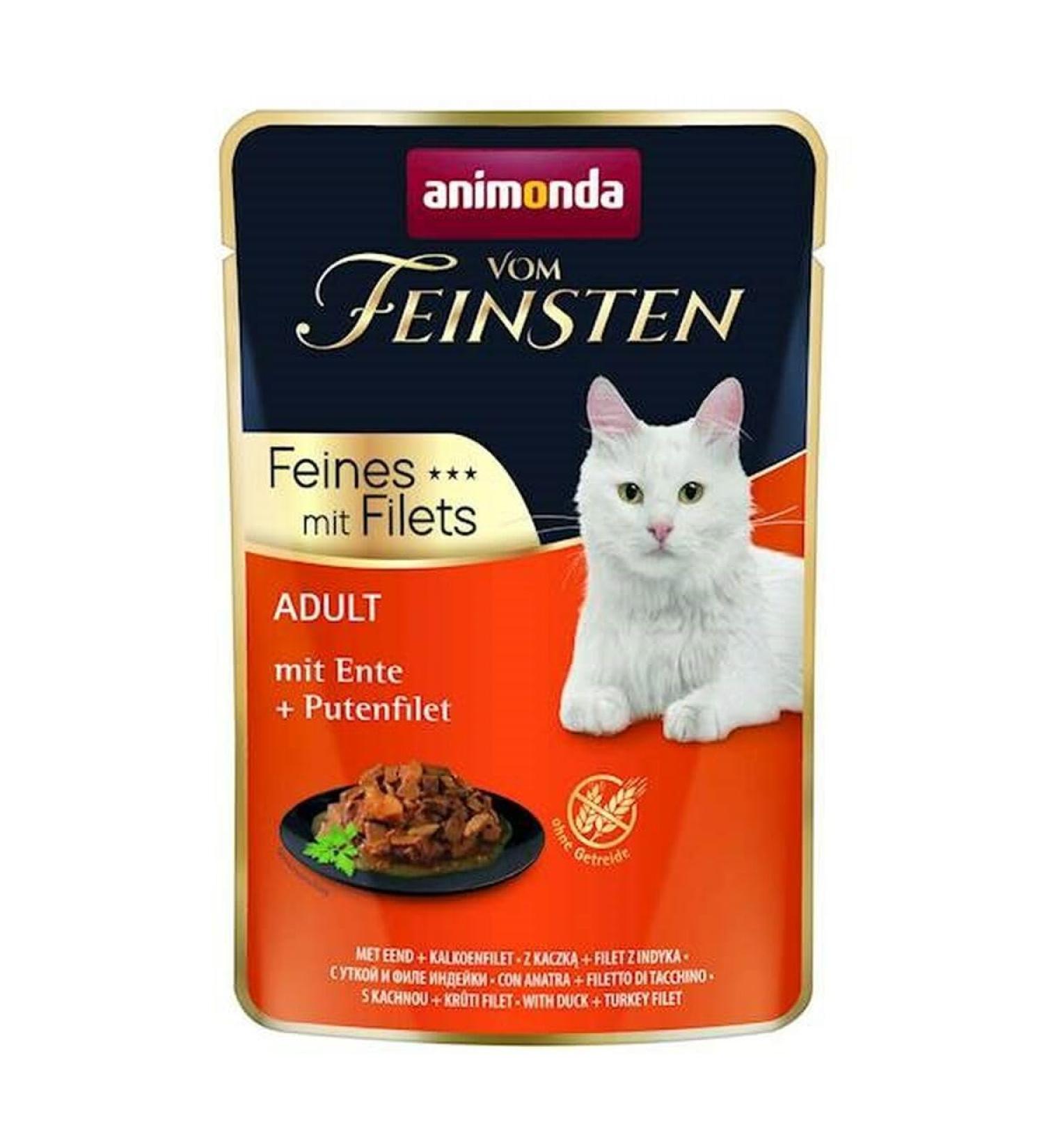 Animonda of the finest adult cat food wet food for adult cats fine with fillets with duck + turkey fillet 18 x 85 g filets duck 85 g (18 Pack)