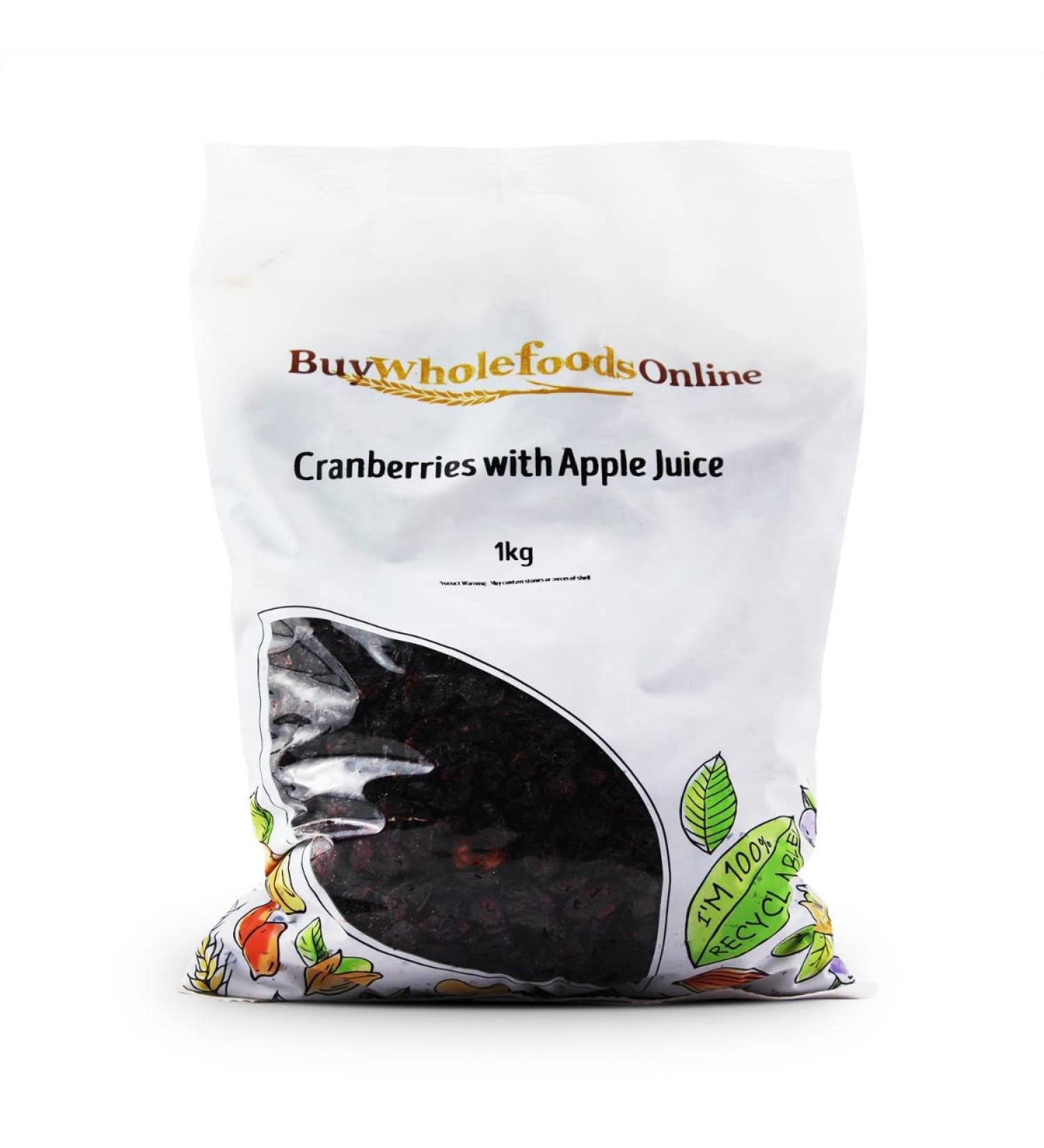 Dried Cranberries Infused with Apple Juice 1kg (BWFO)