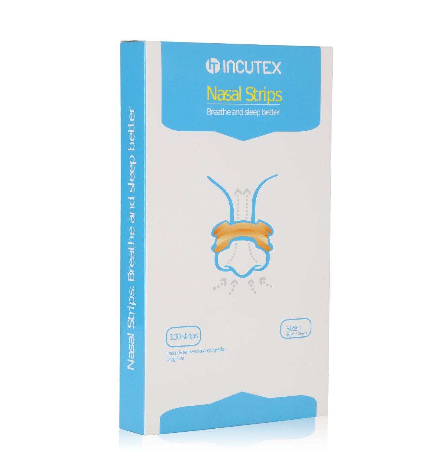 Incutex 100 Nasal Plasters for Snoring - Size L Nose Strips Effective Snoring Stopper International Shipping Available - Buy Online on GoSupps.com