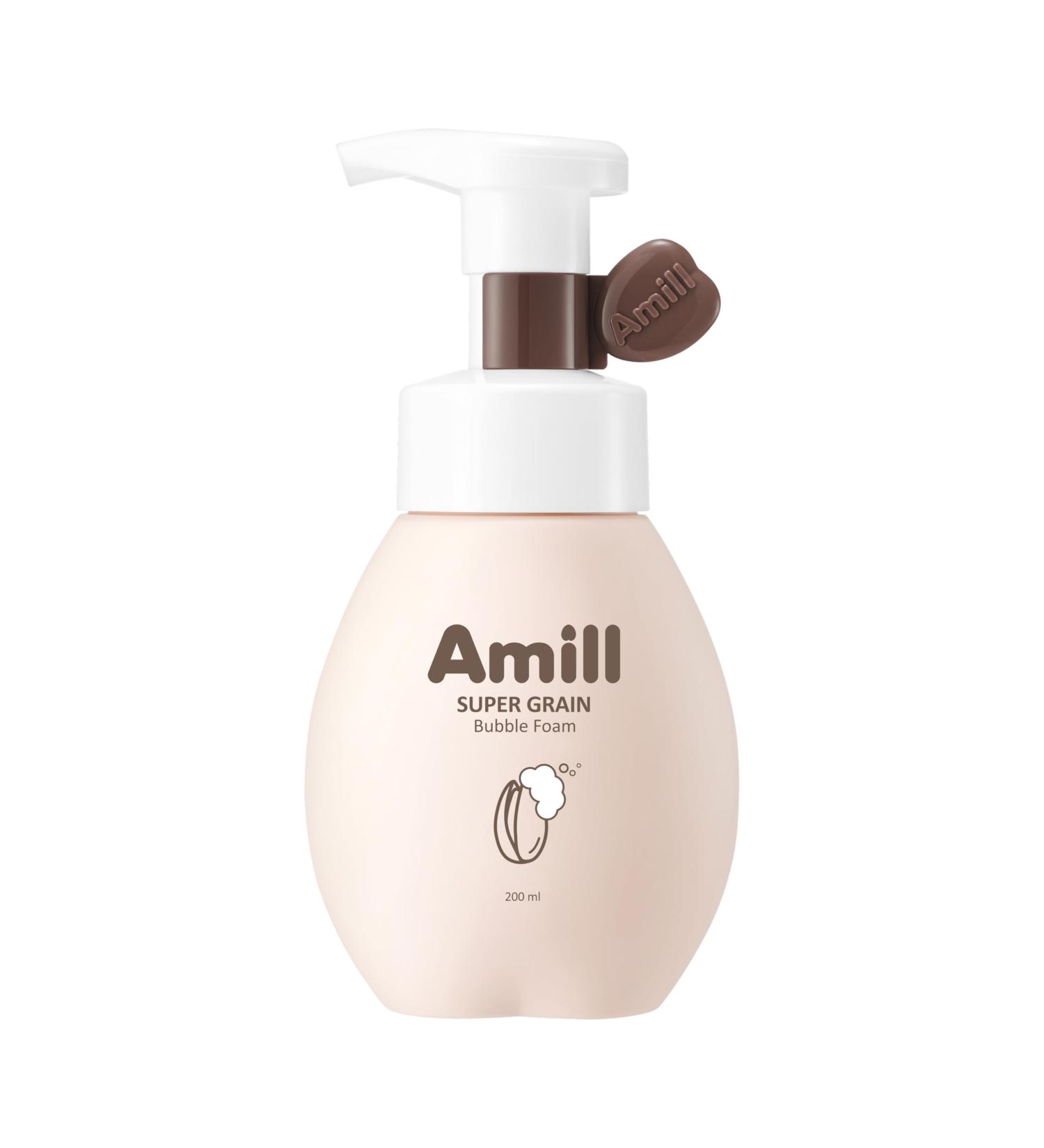 Amill Super Grain Bubble Foam (200ml/6.76fl.oz) - Curelty Free Gentle Micro bubble Facial Cleanser with Multi Grain Extracts for Hydrated Soft Skin - Buy Online on GoSupps.com