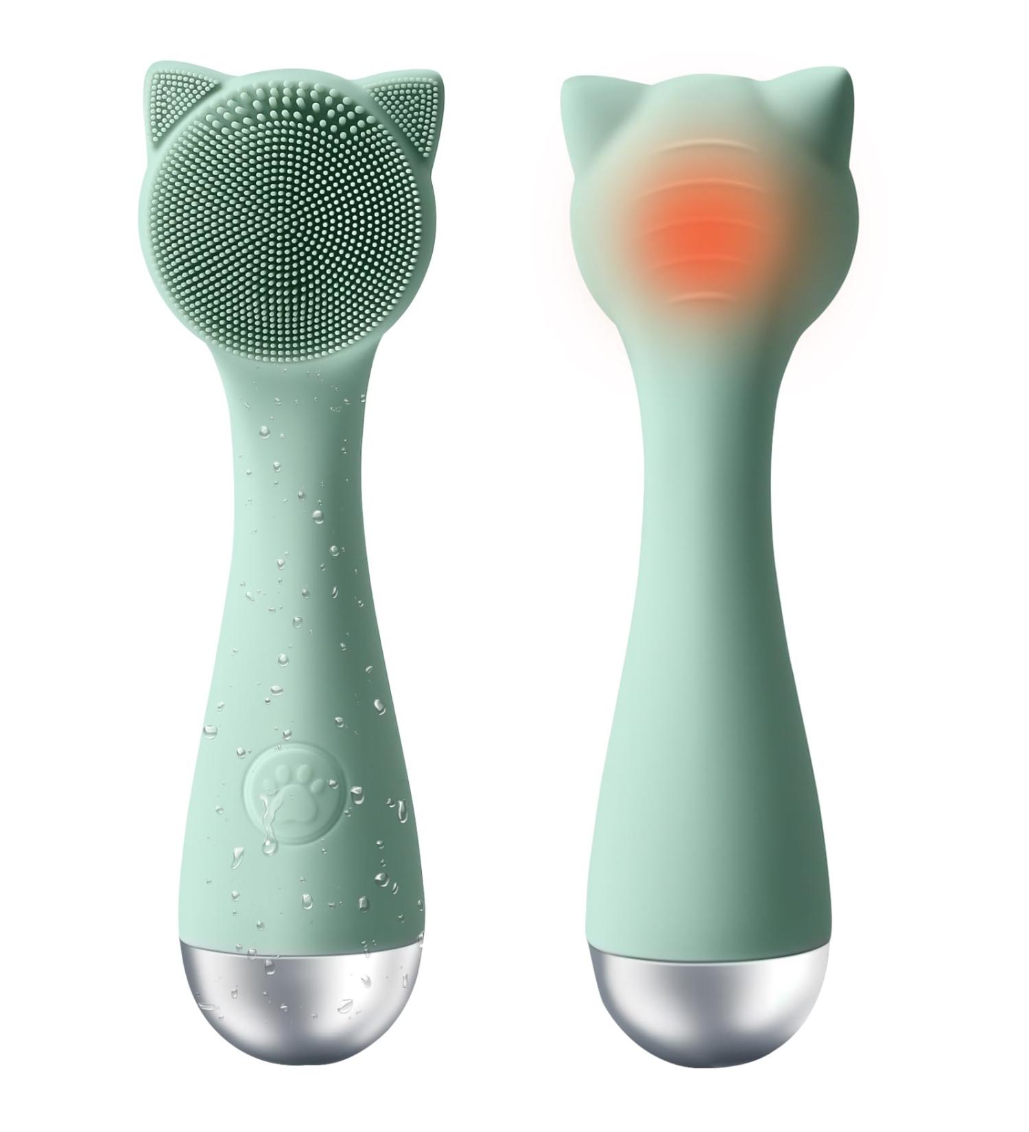Facial Cleansing Brush | Silicone Exfoliator for Men & Women | Electric Waterproof Face Brush with 3 Speed Settings for Deep Cleaning & Massaging | Mint Green - Buy Online on GoSupps.com