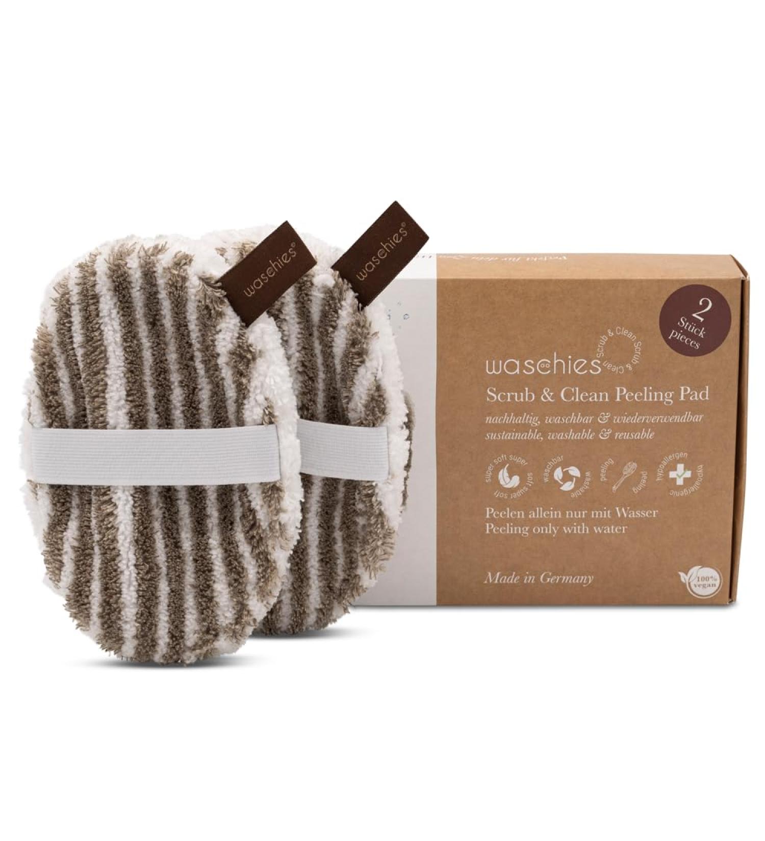 Waschies Face Scrub & Clean - Reusable Washable Peeling Pads for Pore Depth Cleaning | Skin-Friendly 2 Set - Buy Online on GoSupps.com