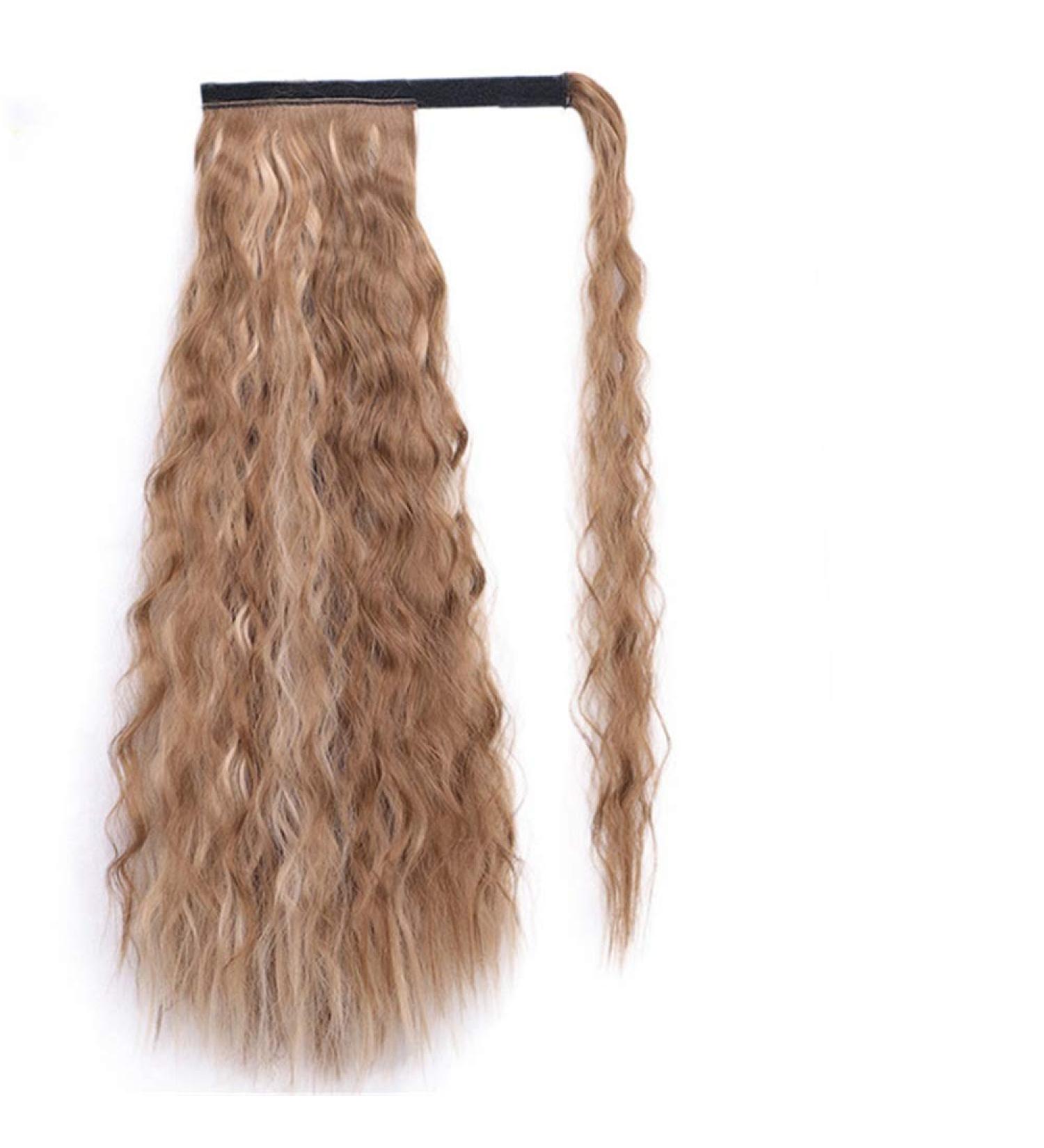 Vibrant 22-Inch Corn Wavy Long Ponytail Synthetic Wig | Clip-In Brown Hair Extension - 2011-24H27 - Buy Online on GoSupps.com