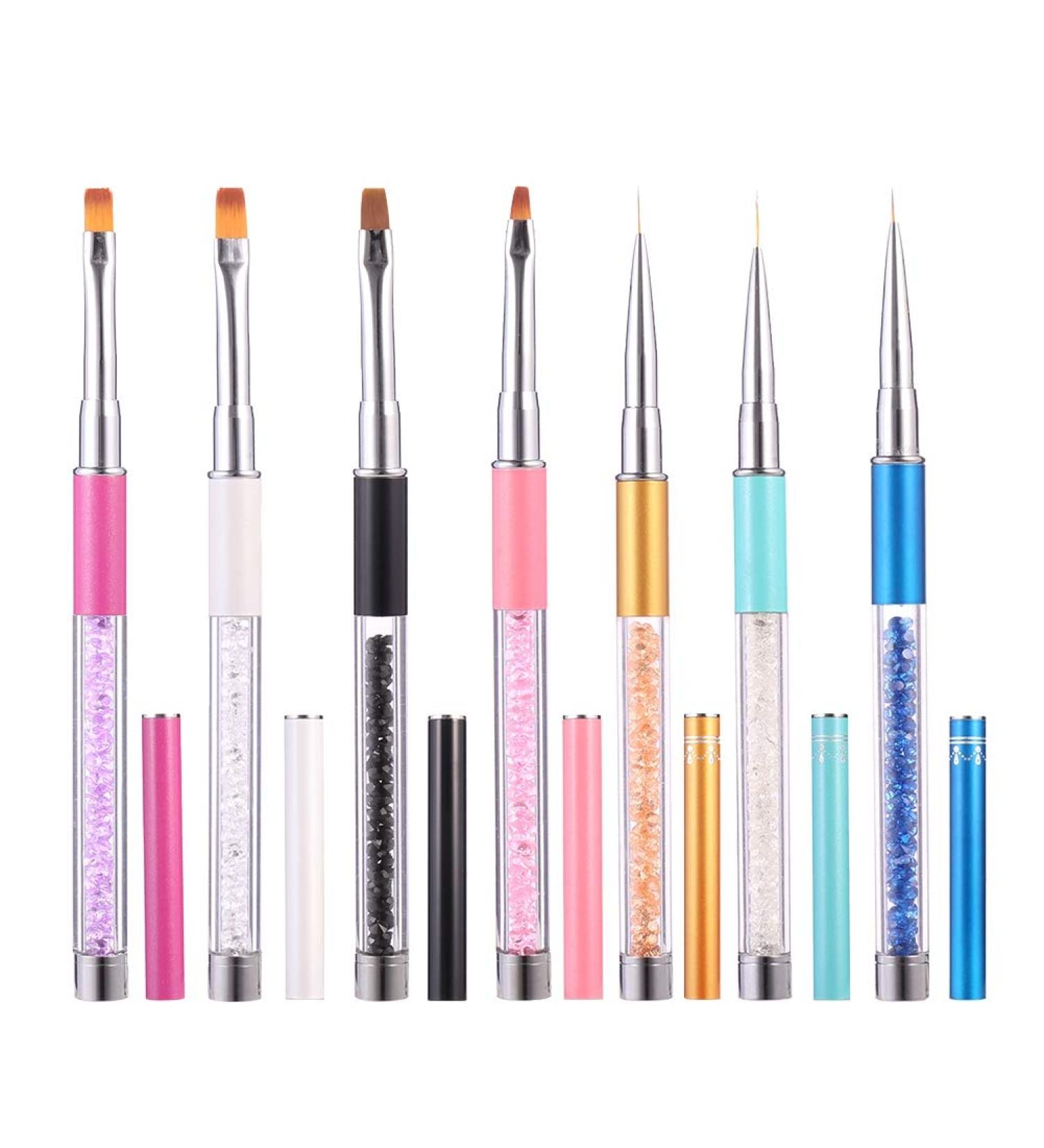 ATNIGHT 7 PCs Acrylic Nail Brush Set - UV Gel Nail Art Brush Pens for DIY & Salon Use - Nail Liner & Builder Tools - Buy Online on GoSupps.com