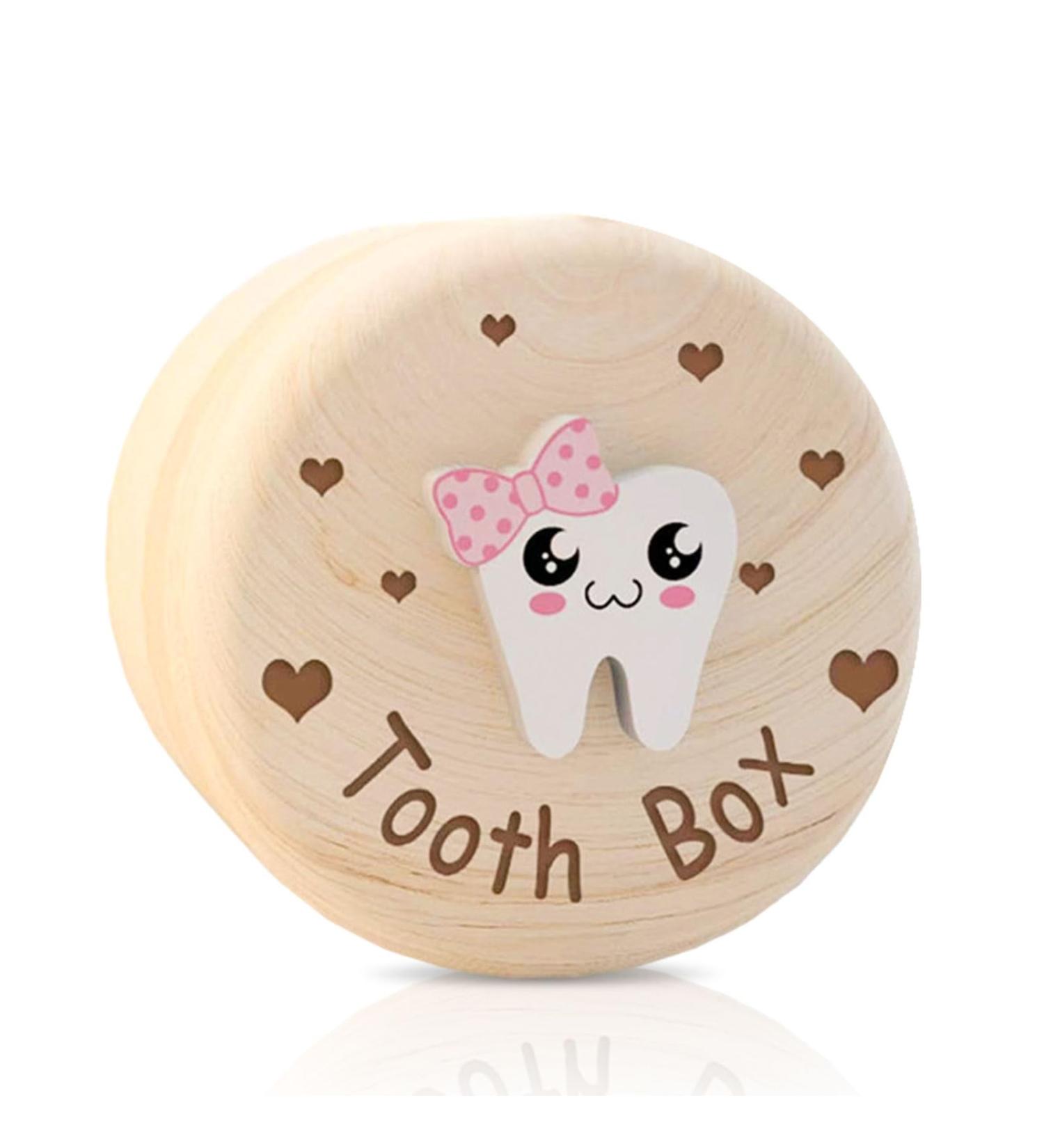 Wooden Tooth Storage Box - Baby Teeth Keepsake Organizer and Holder - Buy Online on GoSupps.com