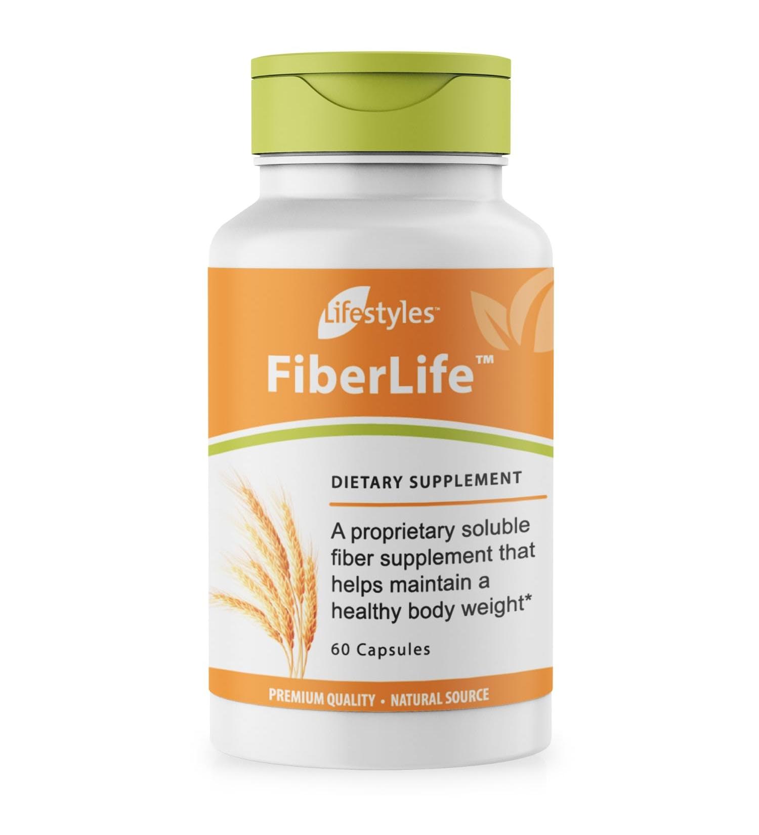 Lifestyles FiberLife Supplement Soluble Fiber for Digestive Health & Cholesterol Support with Konjac Guar Gum Xanthan Gum and Cinnamon Made in Canada 60 Capsules (60 Capsules (Pack of 1)) 1 Count (Pack of 1) - Buy Online on GoSupps.com