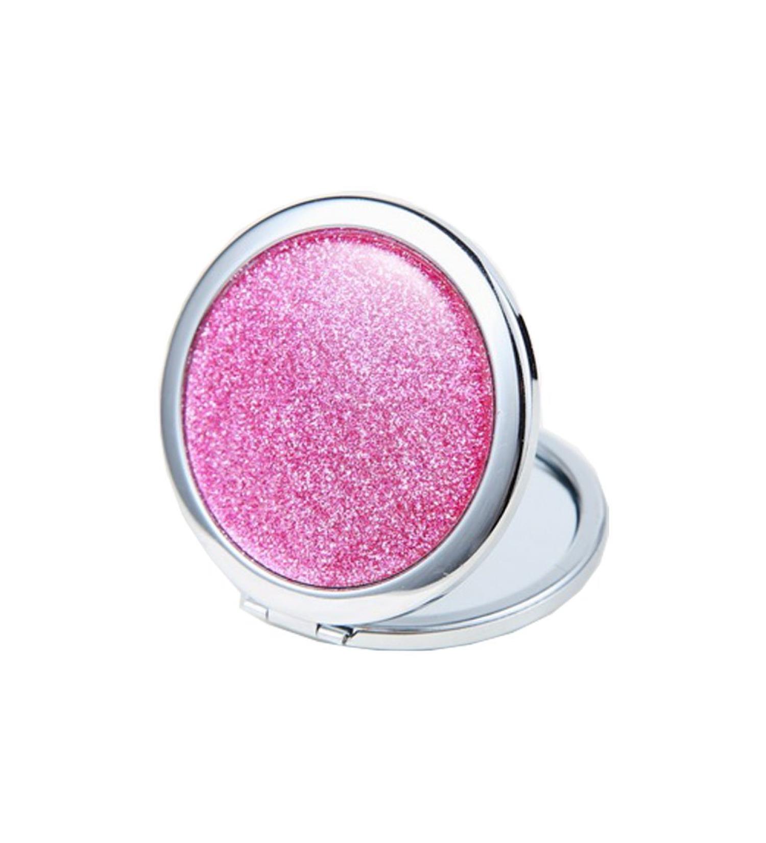 KOLIGHT Mini Portable Metal Fold Pocket Makeup Mirror - Double Sided (Normal & Magnifying) - Pink - Buy Online on GoSupps.com