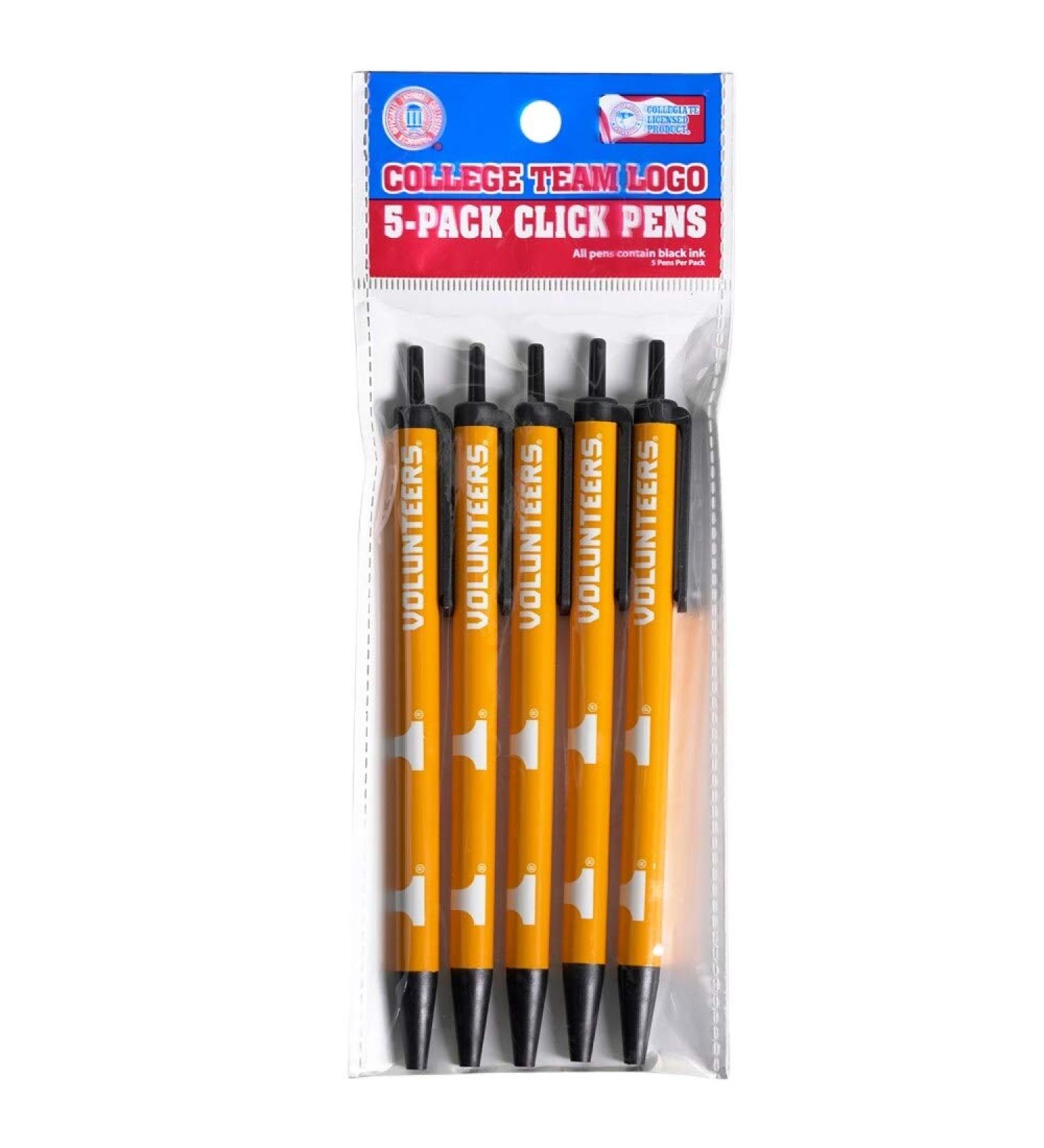 Tennessee Vols 5 Pack Pen, CLC College Football/Basketball NCAA Volunteers Gifts and Merchandise