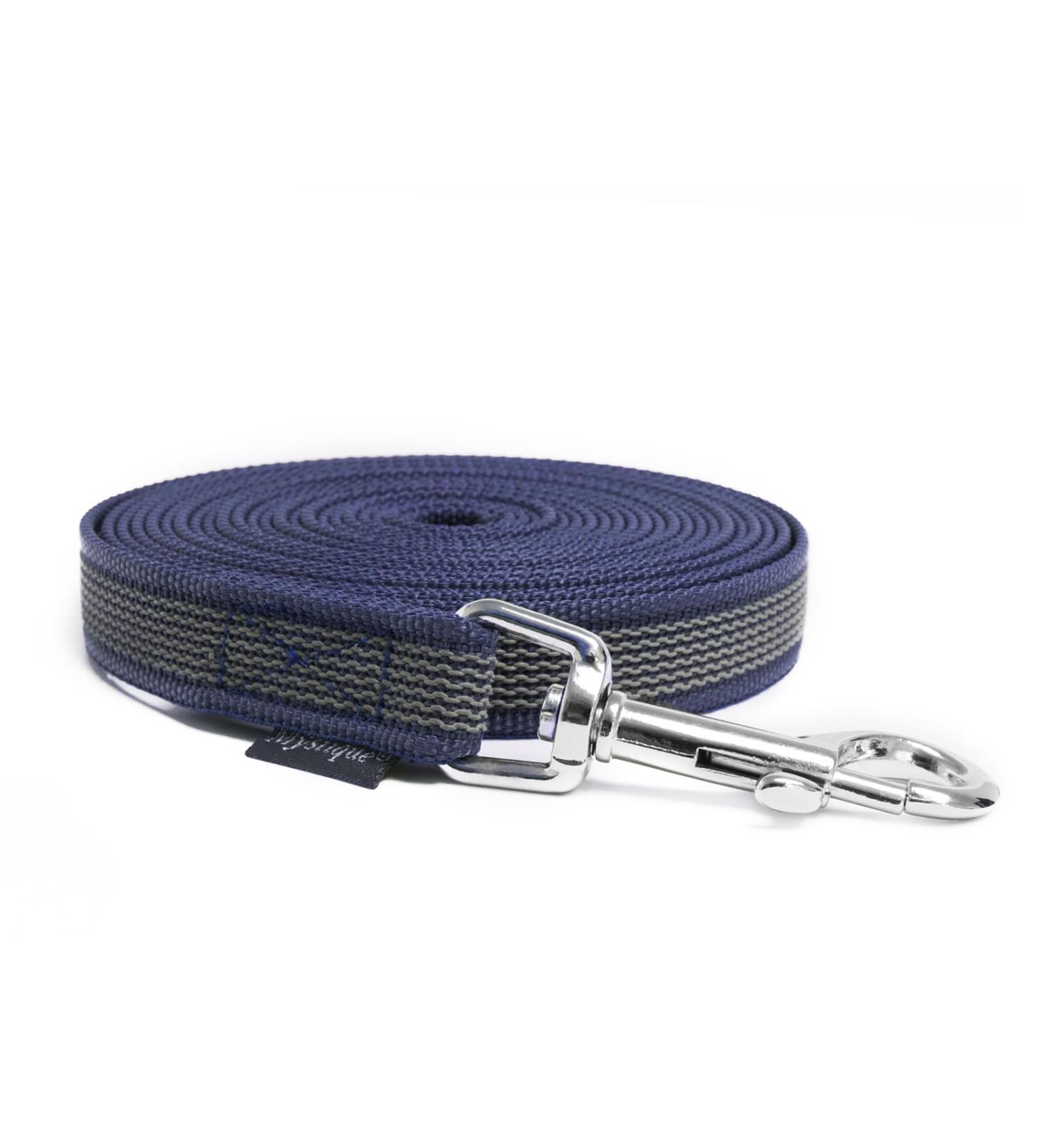 Mystique Rubberized towline 20mm with hand loop standard carabiner royal blue 15m 15m Royal Blue