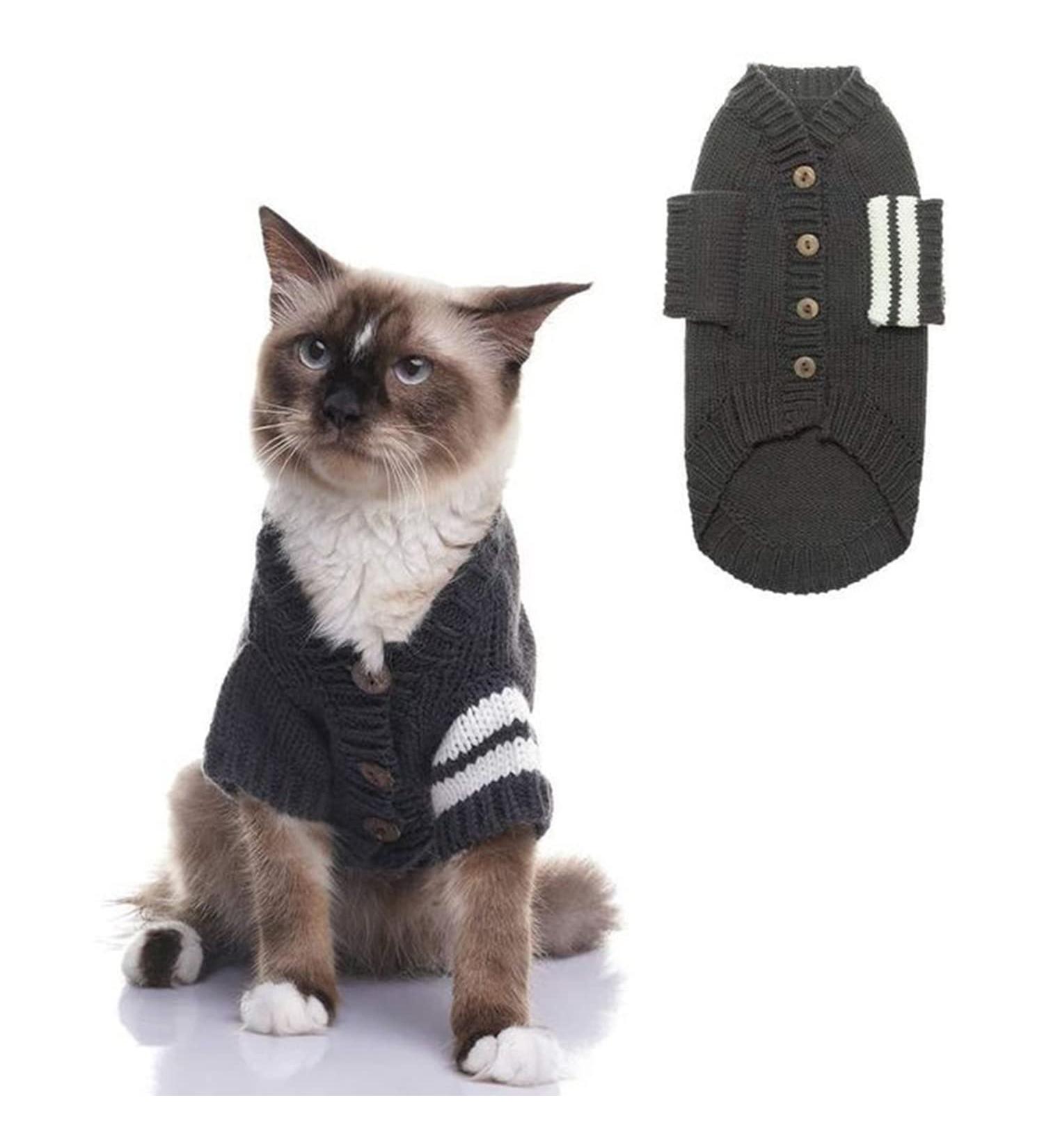 EXPAWLORER Cat Sweater for Cold Weather - Stylish Knitwear Cat Jacket | Soft, Warm Clothing for Fall and Winter | Small Size - Buy Online on GoSupps.com