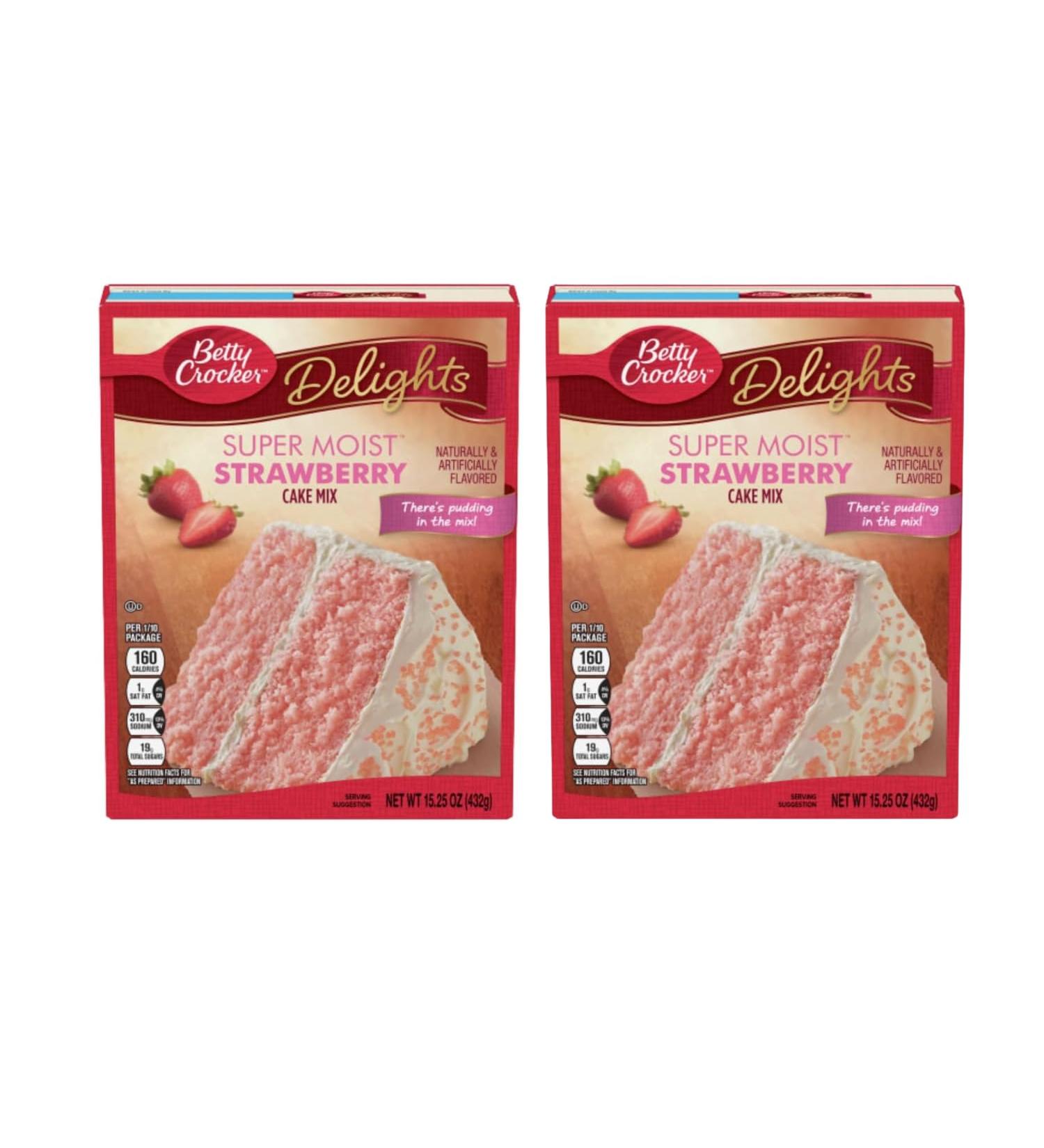 Betty Crocker Super Moist Strawberry Cake Mix 376g | For Baking Delicious and Spongy Moist Strawberry Cake Dessert | Ready to Bake | Pack of 2 - Buy Online on GoSupps.com