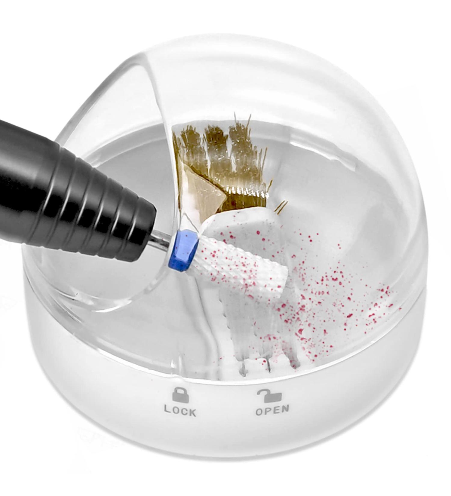 AMAZDIP Nail Drill Bits Cuticle Cleaner Case Tool - 2-in-1 Steel Wire & Nylon Brush for Carbide/Ceramic Bits - White - Buy Online on GoSupps.com