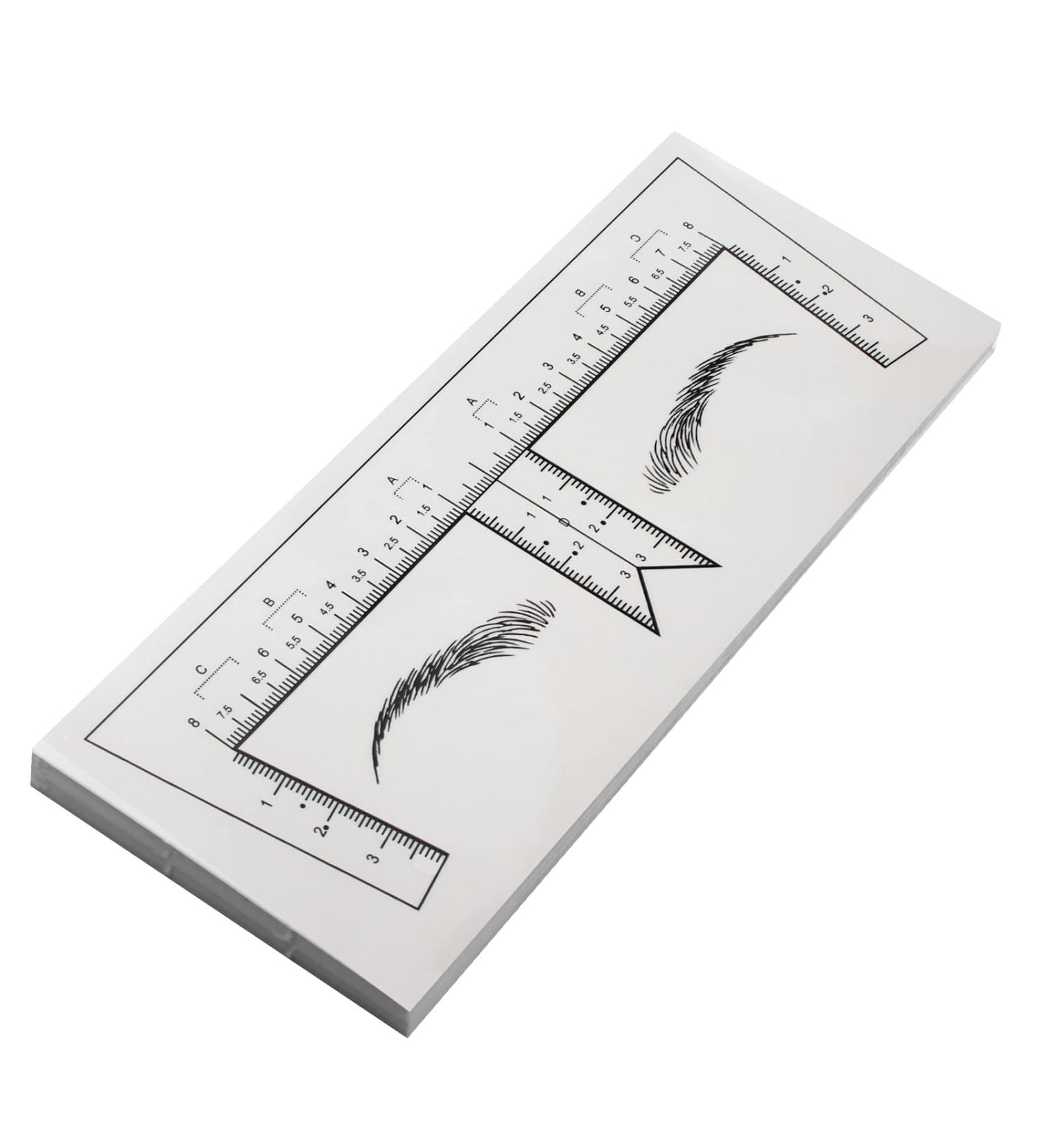 50pcs Disposable Eyebrow Ruler Stencils for Microblading & Tattoo | Model B-50pcs - Buy Online on GoSupps.com