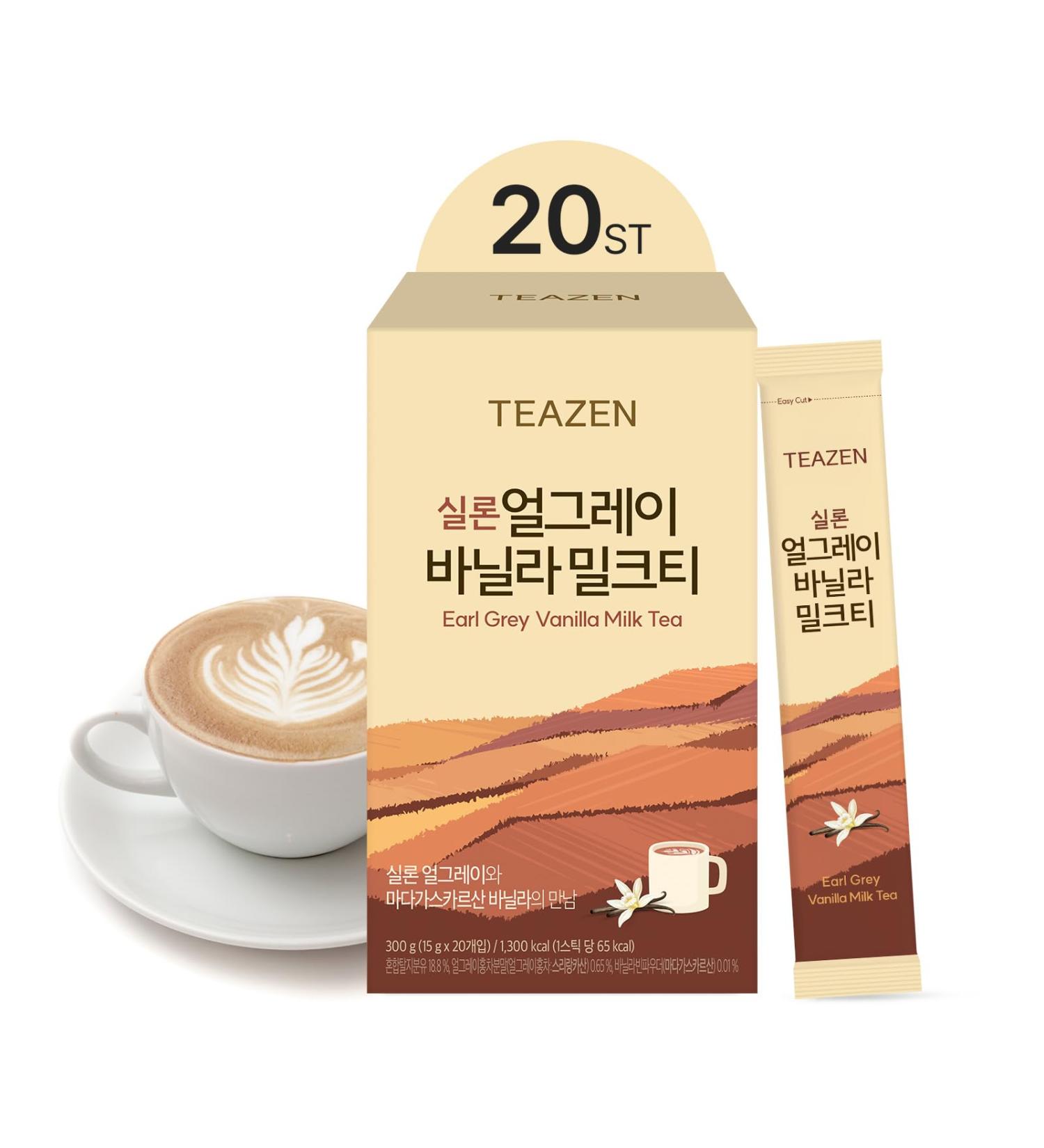 TEAZEN Earl Grey Vanilla Milk Tea Powder - Sweetened Instant Cylon Black Tea Mix (20 Packets 10.58oz) - On-the-go Milk Tea for International Shipping - Buy Online on GoSupps.com