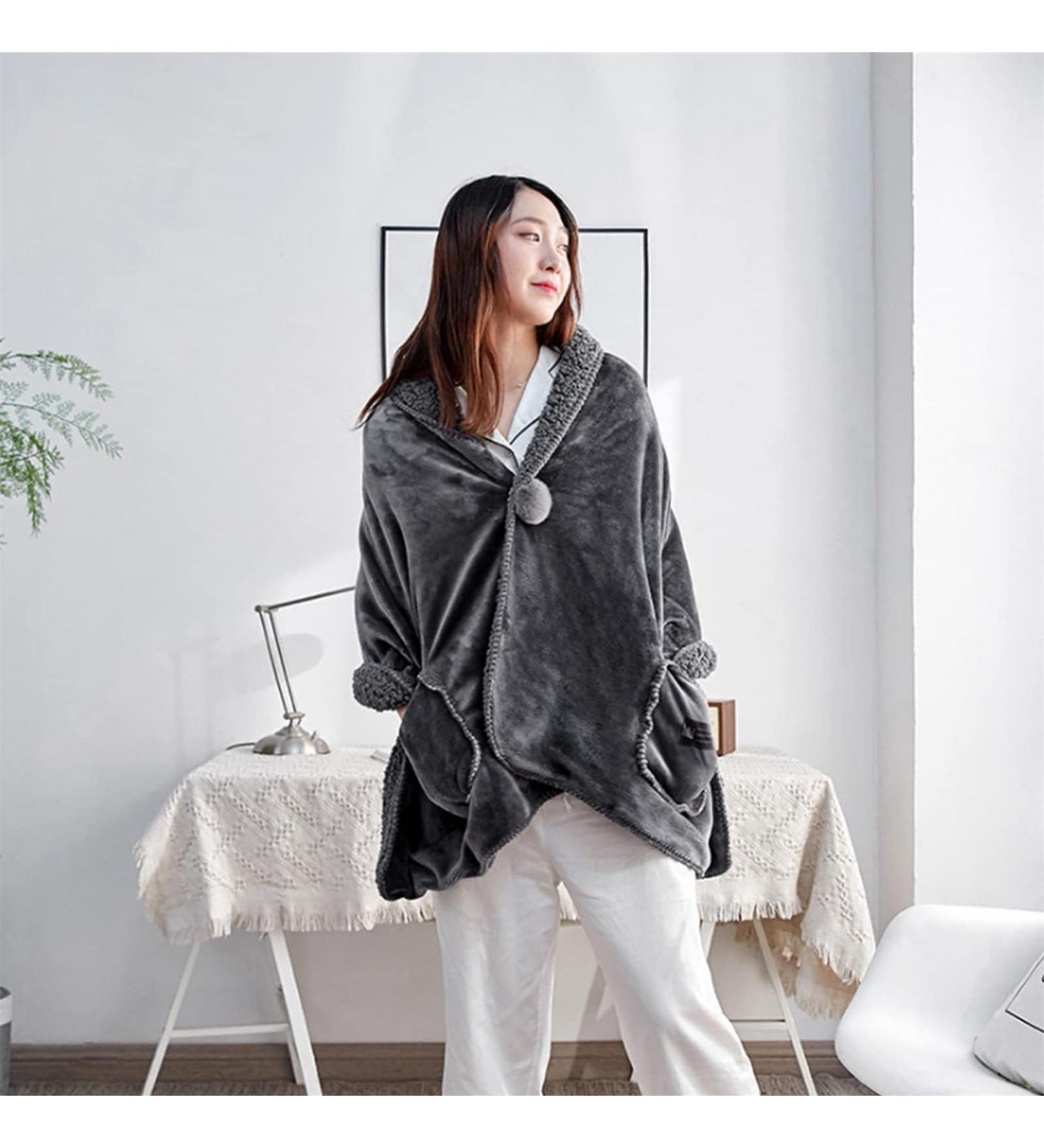 Cozy Mouske Thicking Old Man Shawl - Multi-Purpose Double-Layer Blanket with Buttons | Perfect Warm Gift - Buy Online on GoSupps.com