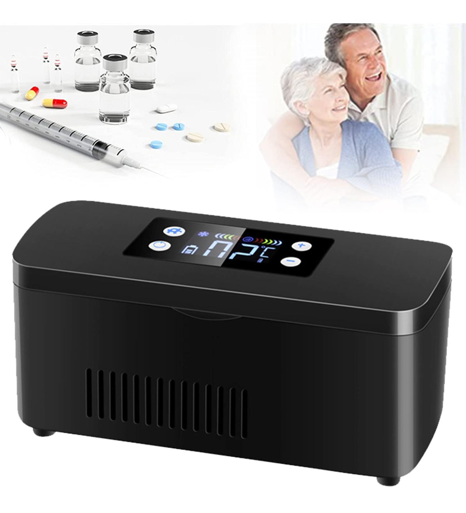 Mini Fridge Insulin Cooler Built in Rechargeable Lithium Battery Suitable for Insulin Serum Eye Drops Storage Travel Airplane 220V-Battery*1 Battery*1 220v - Buy Online on GoSupps.com