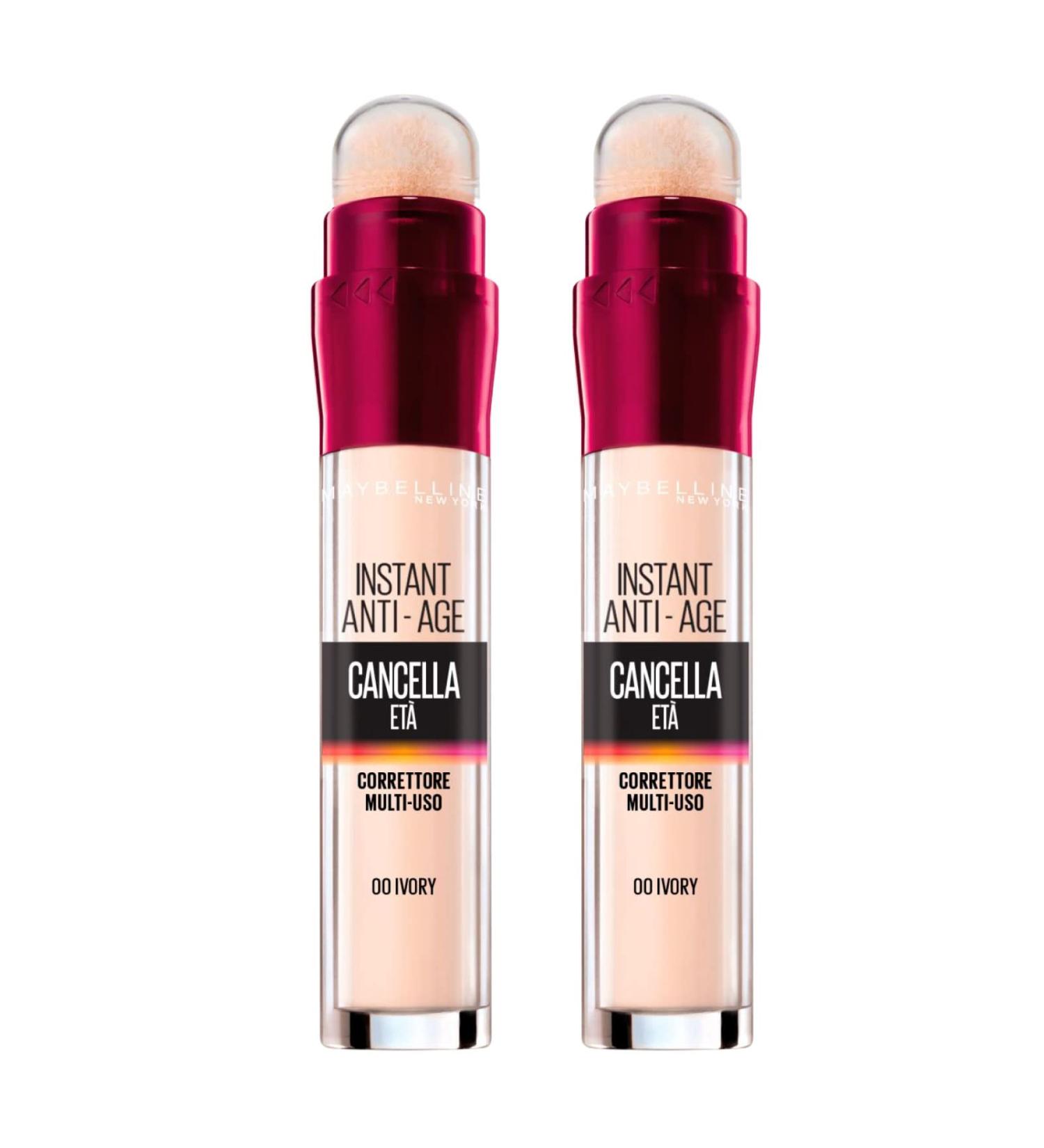 Maybelline New York Il Erase Age Concealer - 2 Pack Color 00 Ivory | Multi-Purpose Liquid Concealer for Flawless Skin - Buy Online on GoSupps.com