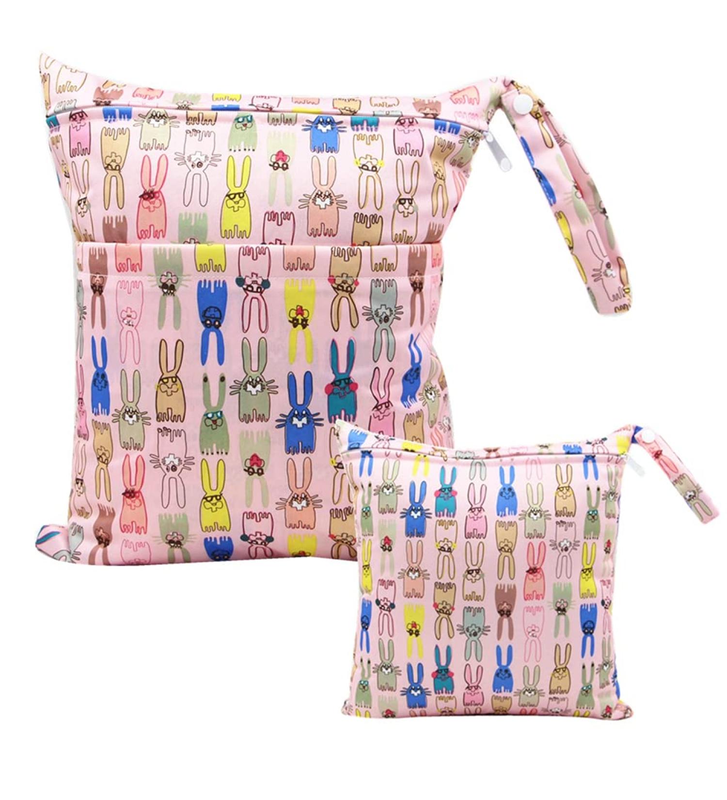 Egurs Rabbit-Pink Diaper Bag Wetbag - Large & Medium - Perfect for On-the-Go Parents | International Shipping - Buy Online on GoSupps.com