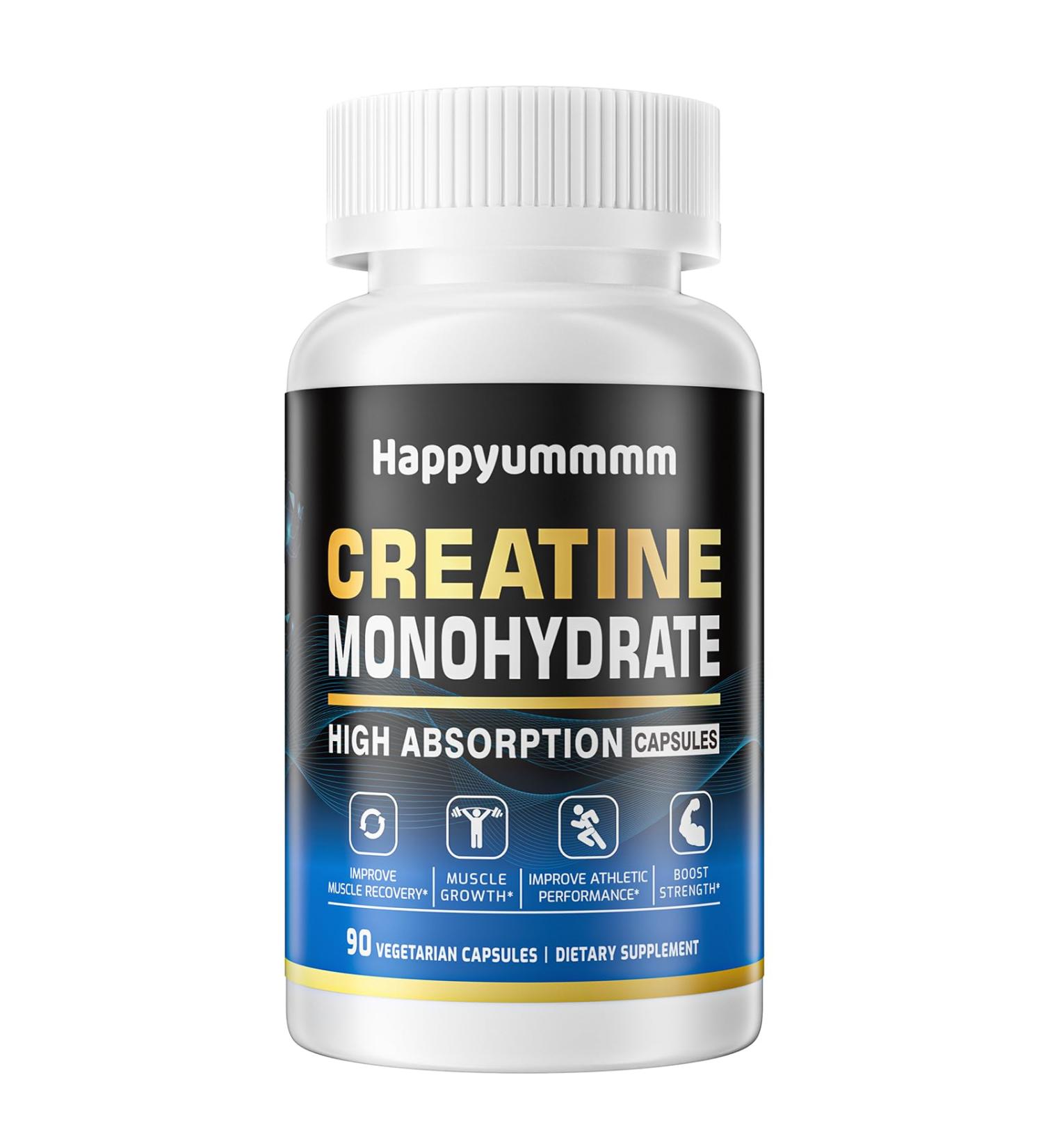Buy Creatine Monohydrate Capsules - Micronized Creatine 2500mg Gluten-Free 90 Count - Best for Muscle Gain & Recovery - Buy Online on GoSupps.com