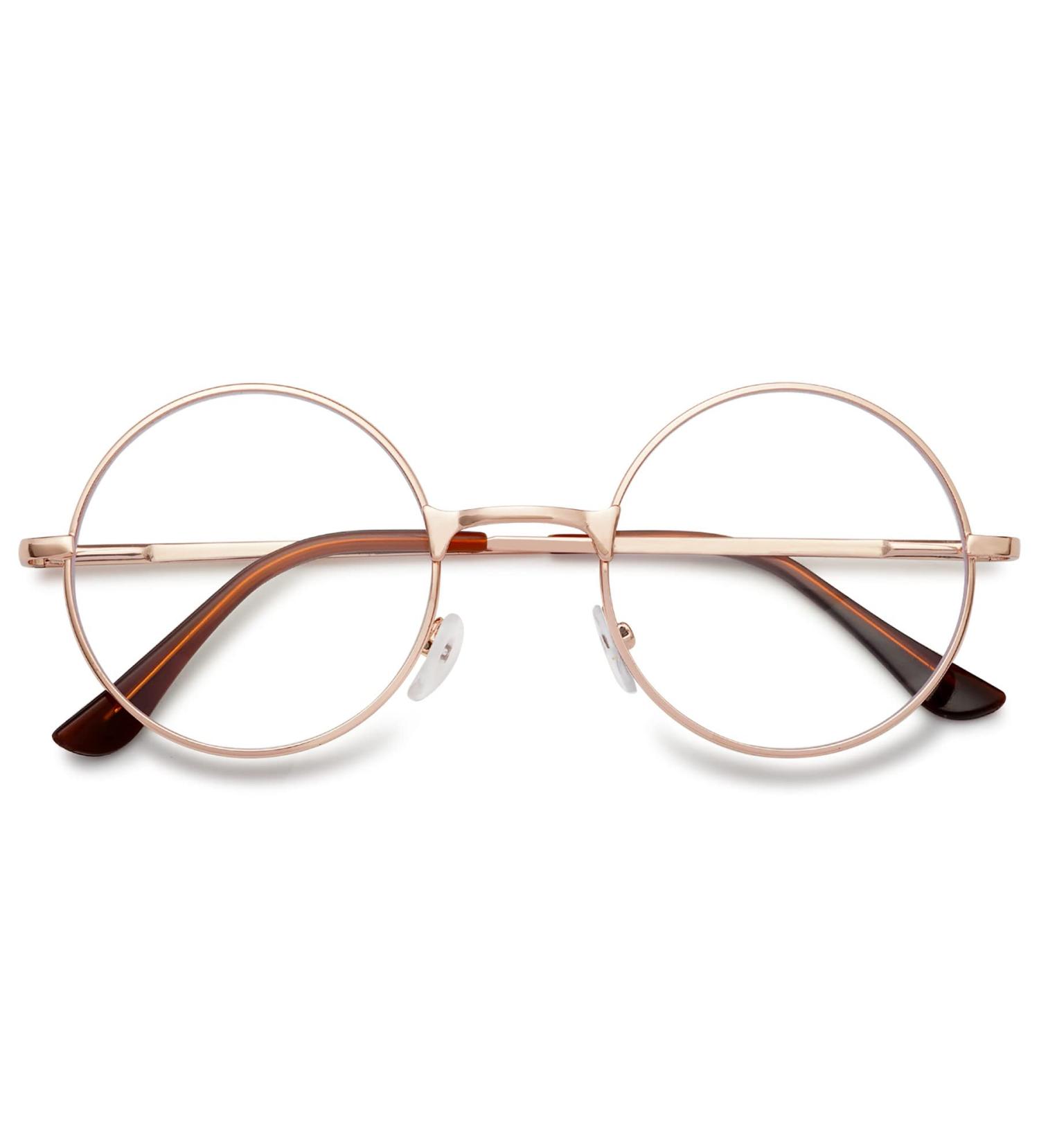 Lanomi Round Metal Reading Glasses for Men & Women - Classic Retro 60s Style Spring Hinge 1.5 Diopters Visual Aid - Buy Online on GoSupps.com