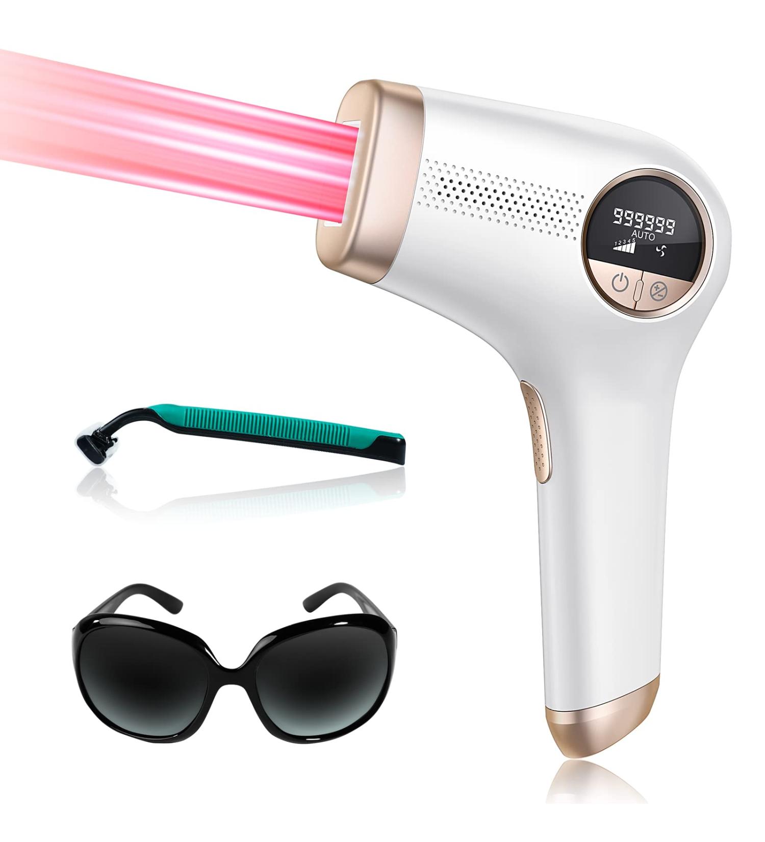 600NM IPL Hair Removal Device - Efficient Laser Epilator for Men & Women | 99900 Flashes & 5 Energy Levels for Home Use - Buy Online on GoSupps.com