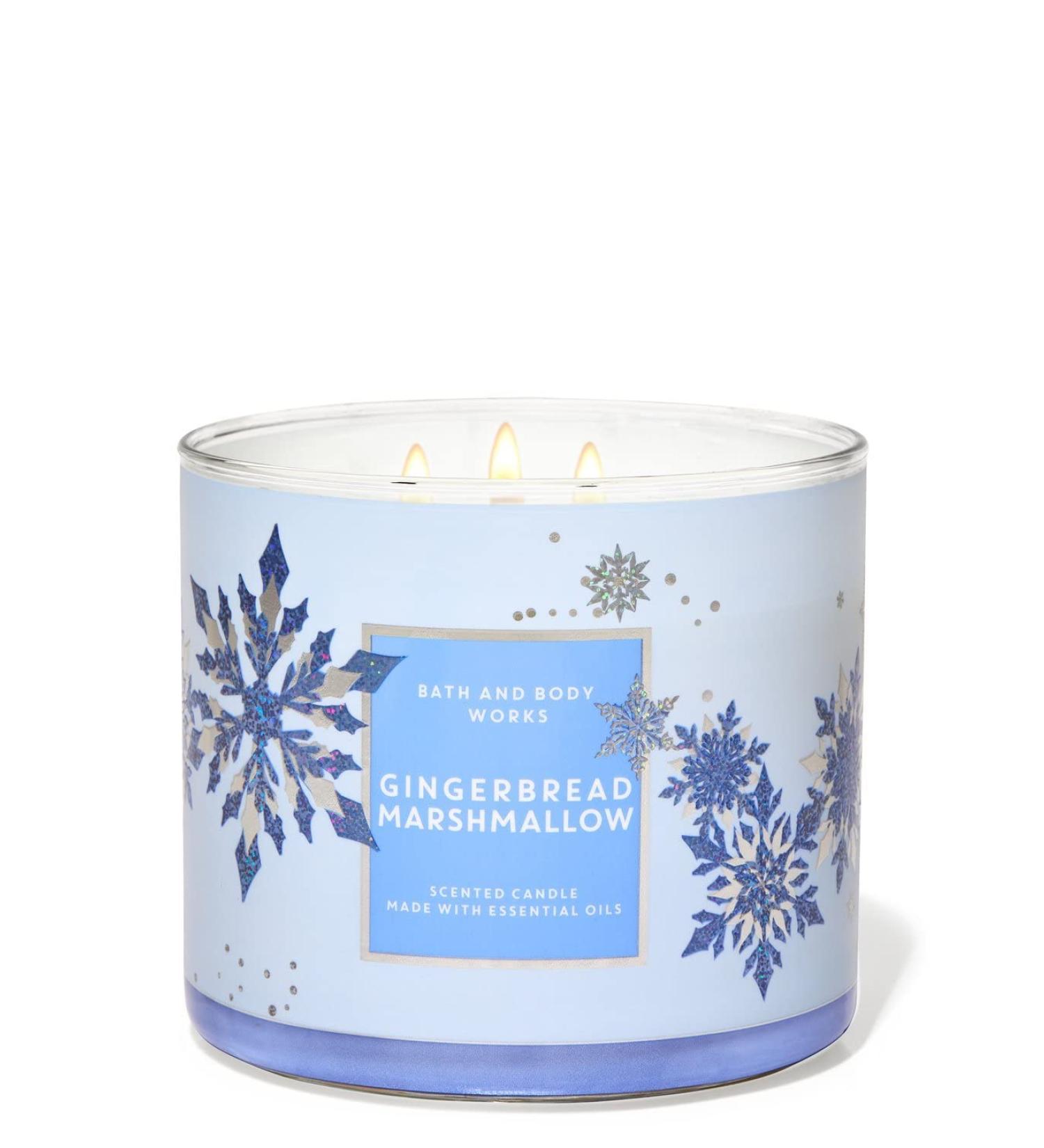 Bath & Body Works Gingerbread Marshmallow 2020 Edition 3-Wick Scented Candle with Essential Oils 14.5 oz / 411 g