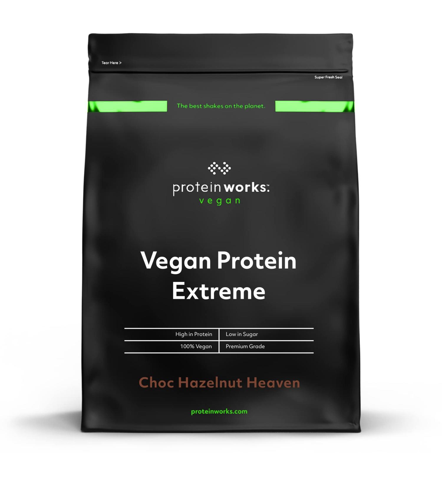 Protein Works Vegan Protein Extreme 2kg - Choc Hazelnut Heaven | 29g Plant Based Protein | Vitamin Blend | 57 Servings - Buy Online on GoSupps.com